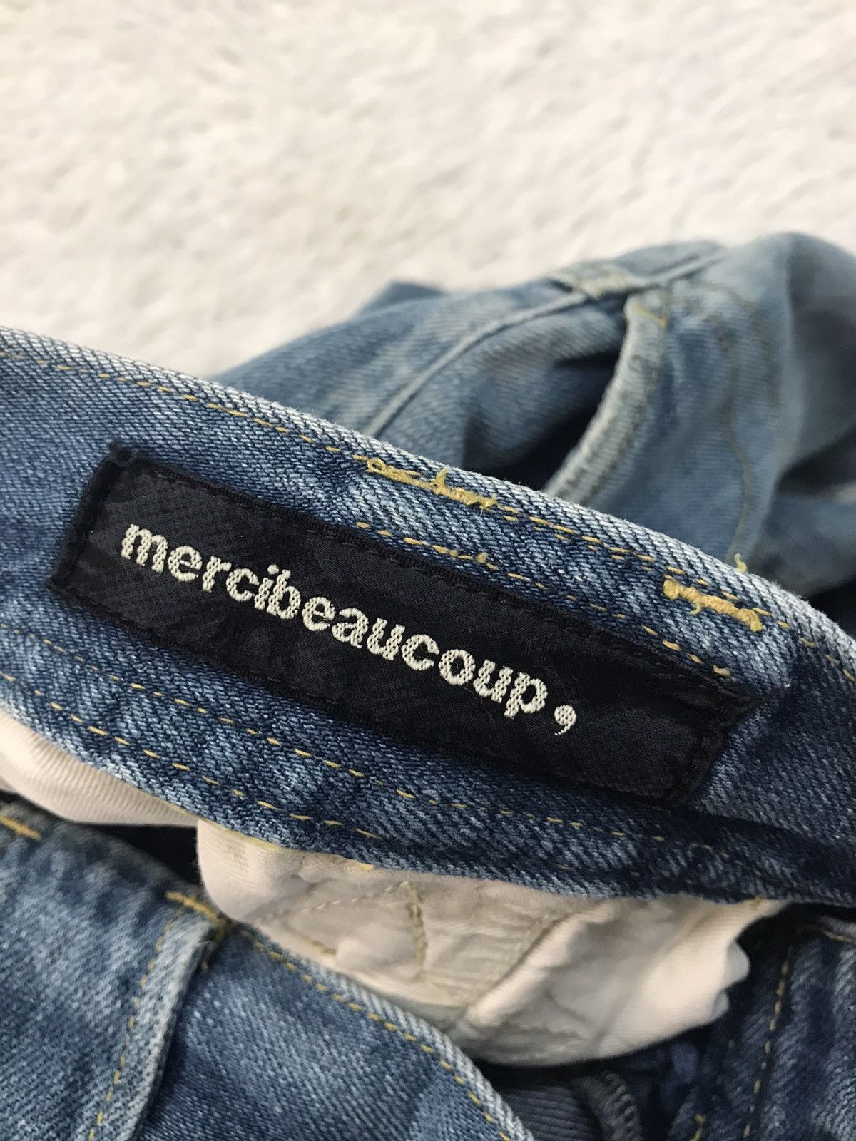 Issey Miyake Mercibeaucoup Issey Miyake Denim Pant With Patches Size US 31 - 16 Thumbnail