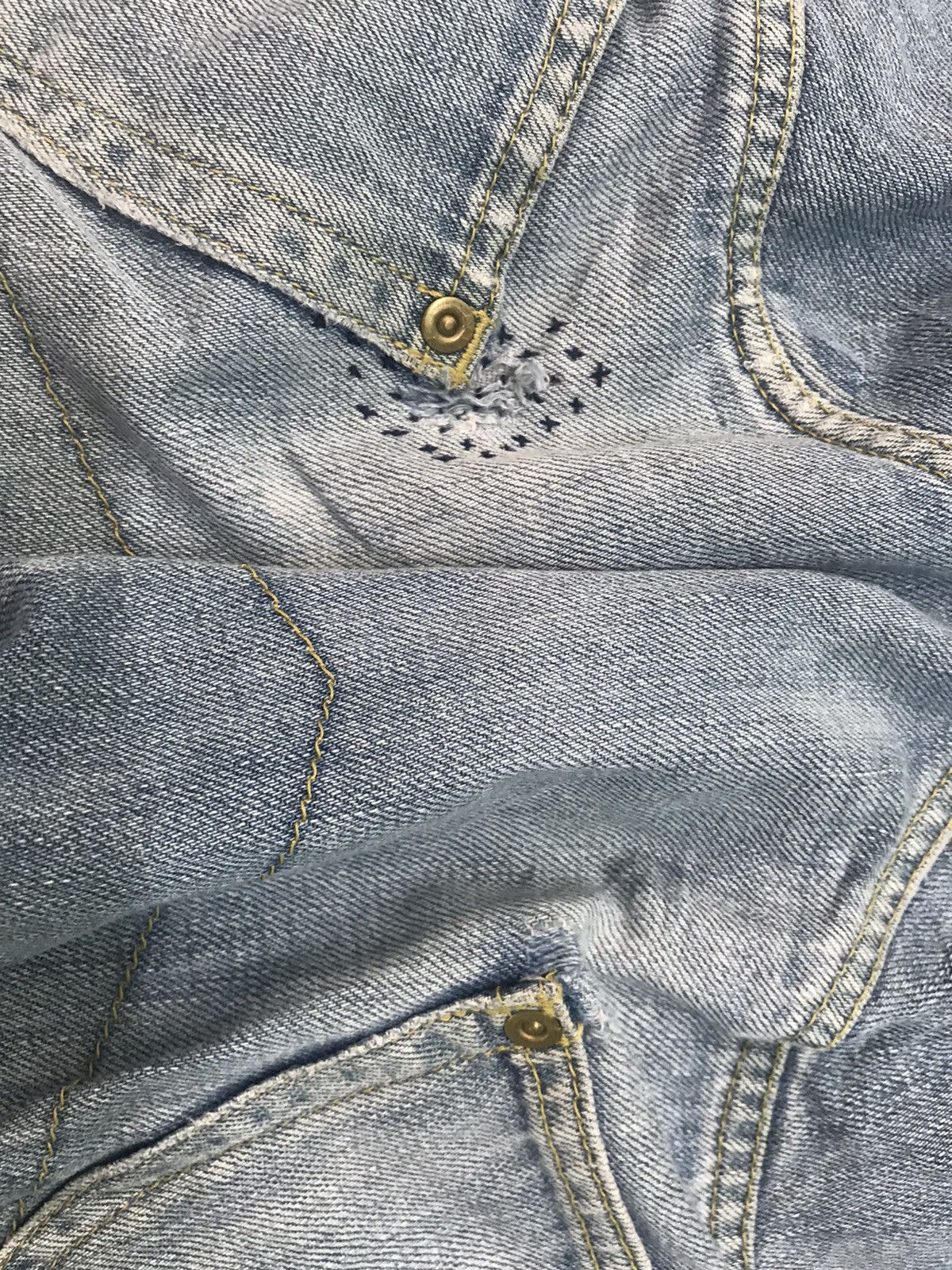 Issey Miyake Mercibeaucoup Issey Miyake Denim Pant With Patches Size US 31 - 14 Thumbnail