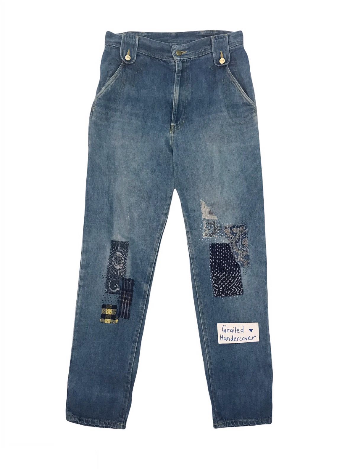 Issey Miyake Mercibeaucoup Issey Miyake Denim Pant With Patches Size US 31 - 1 Thumbnail