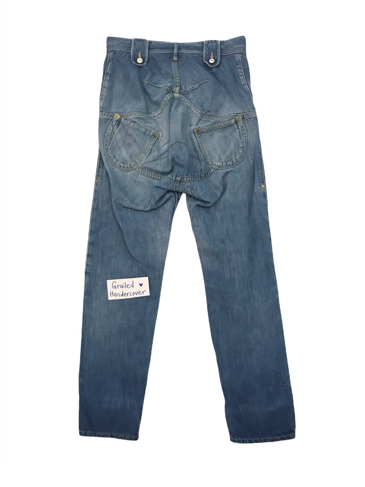 Issey Miyake Mercibeaucoup Issey Miyake Denim Pant With Patches Size US 31 - 2 Thumbnail