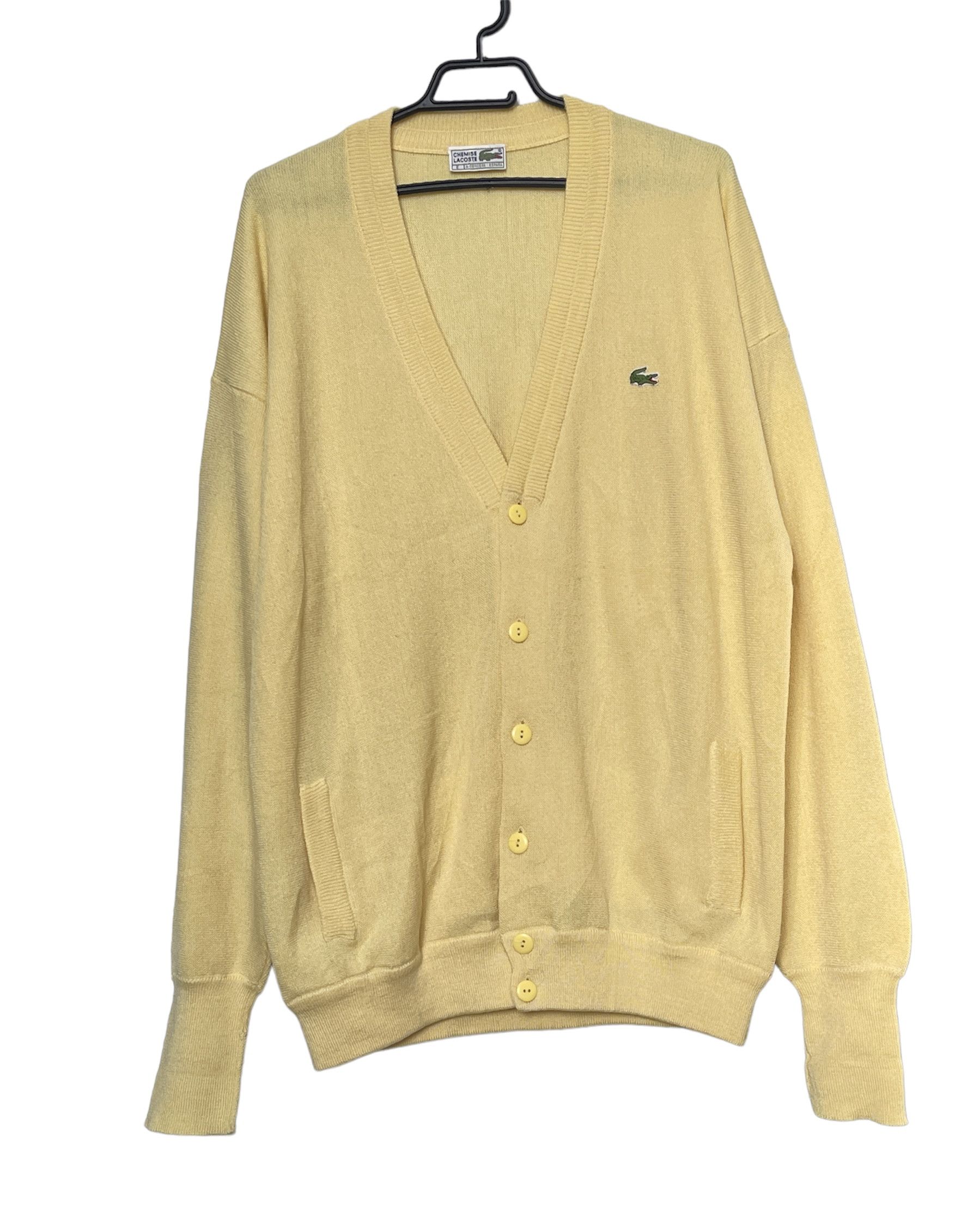 image of Vintage 90’S Cardigan Lacoste Size XL / Xxl in Yellow, Men's