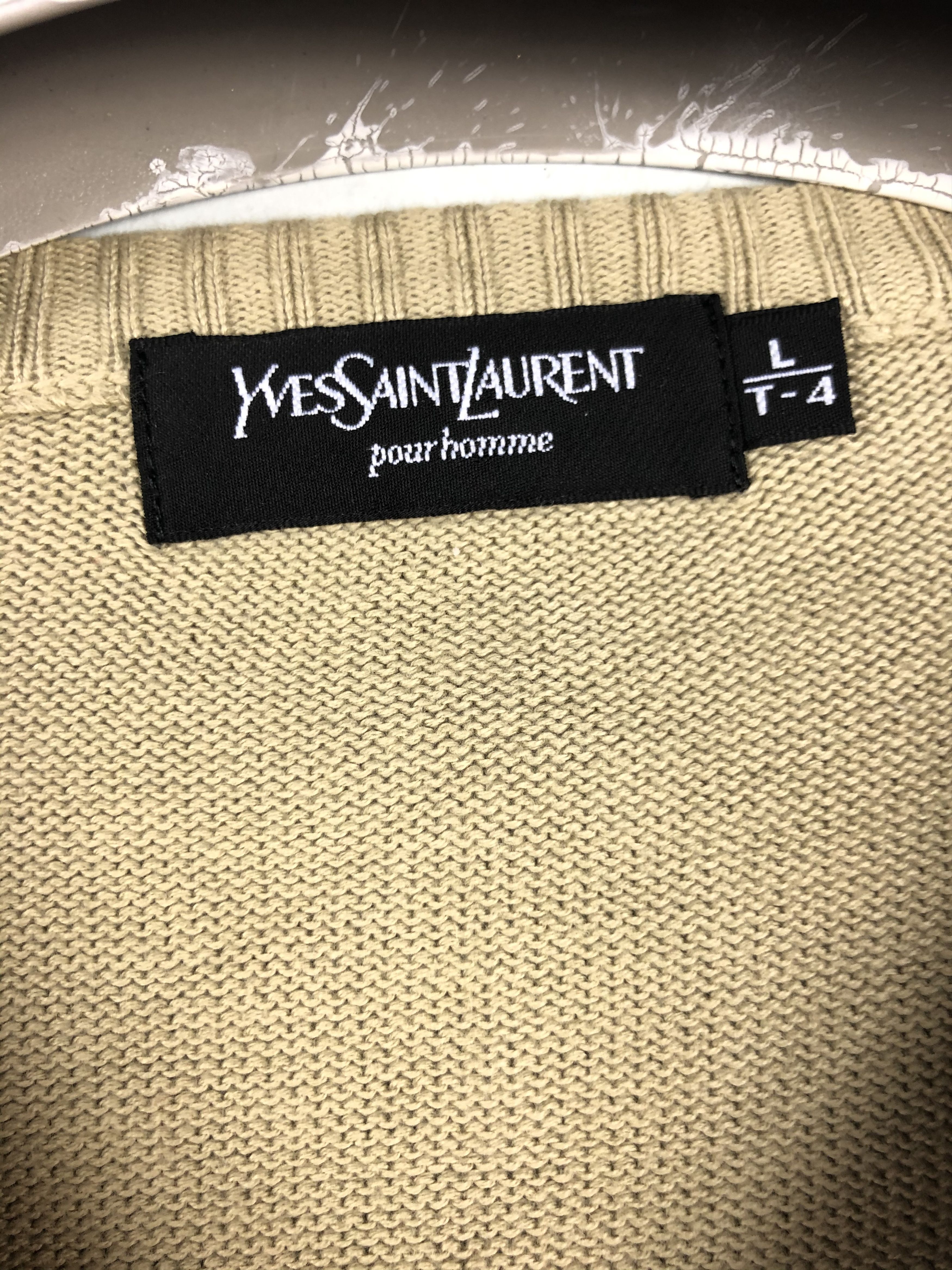 Yves Saint Laurent 🔥YSL saint Laurent vintage sweater camel Vneck cotton L Size US L / EU 52-54 / 3 - 4 Thumbnail
