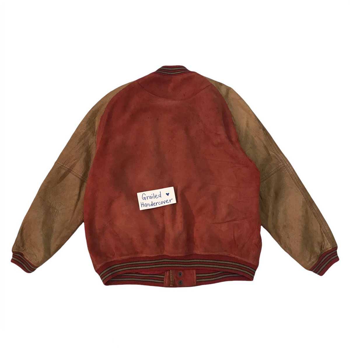Leather Vtg Flandre Cowhide Leather Varsity Jacket Size US M / EU 48-50 / 2 - 2 Thumbnail