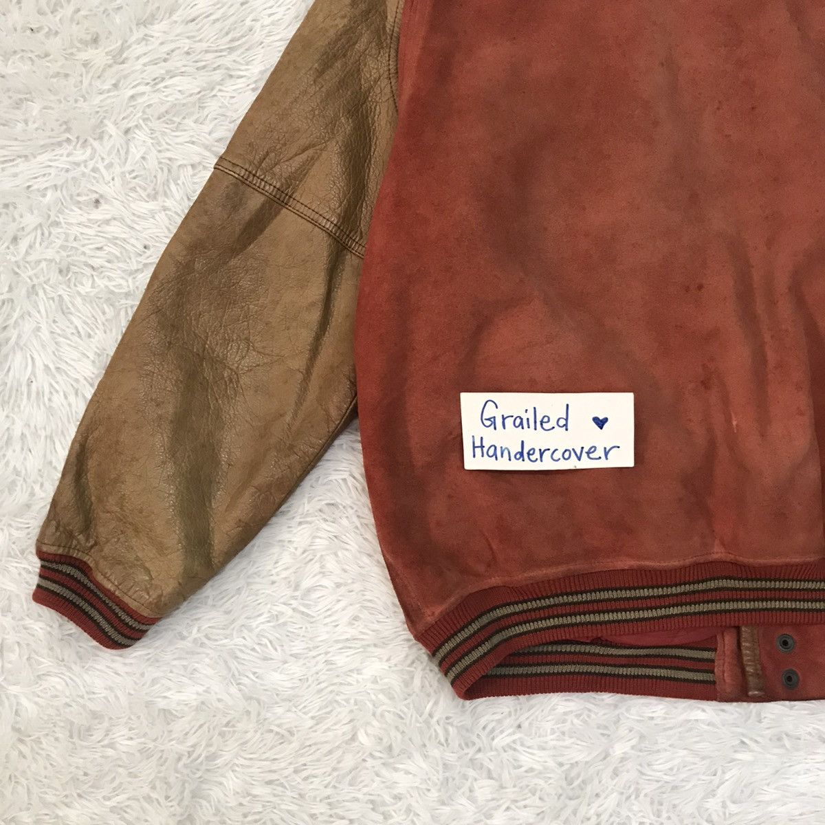 Leather Vtg Flandre Cowhide Leather Varsity Jacket Size US M / EU 48-50 / 2 - 9 Thumbnail