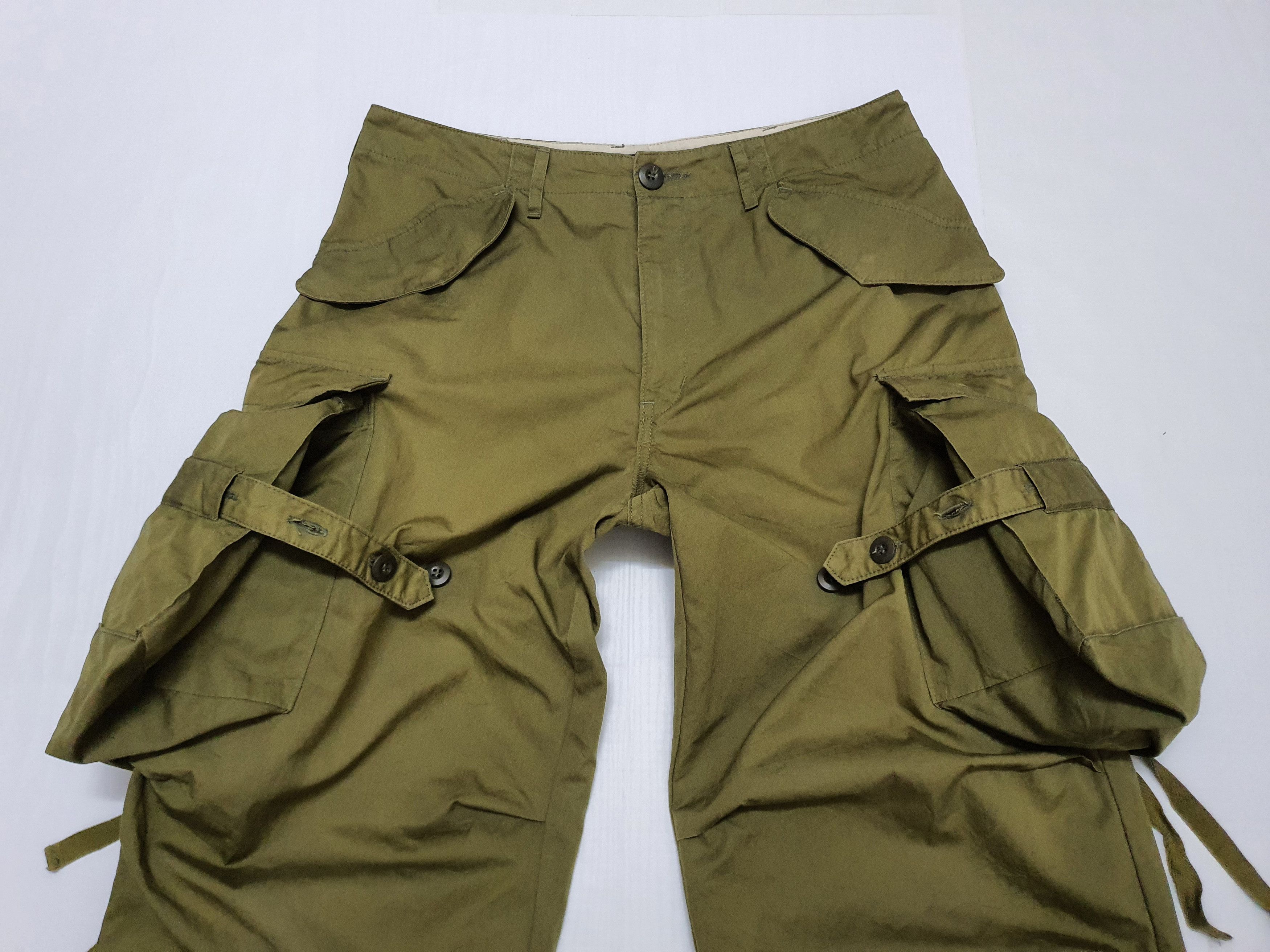 Japanese Brand Waist 31" TALKING ABOUT THE ABSTRACTION Green Cargo Pants. Size US 31 - 2 Thumbnail