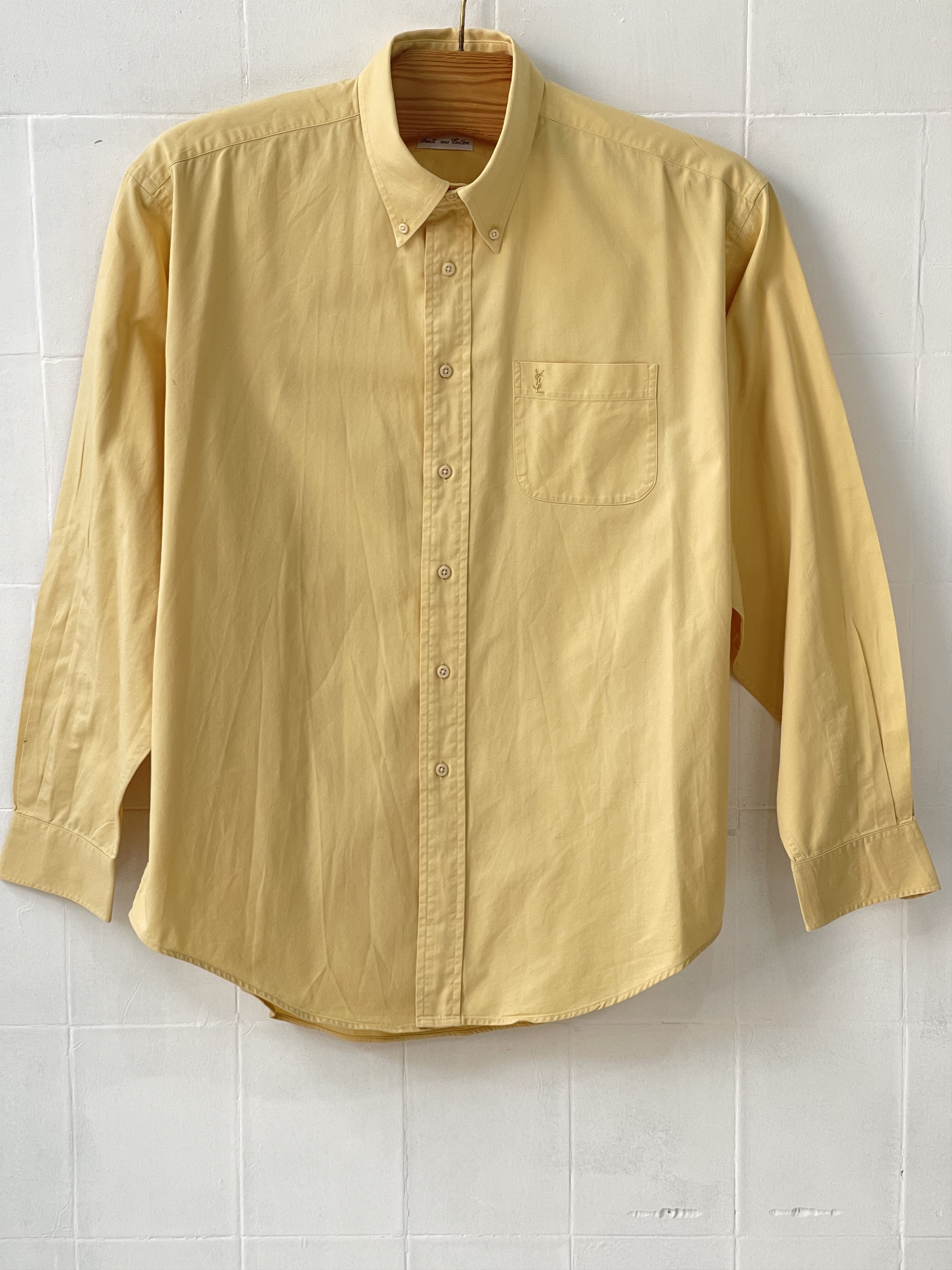 Yves Saint Laurent 🔥 yellow shirt YSL yves Saint Laurent size xL cotton Size US XL / EU 56 / 4 - 1 Thumbnail