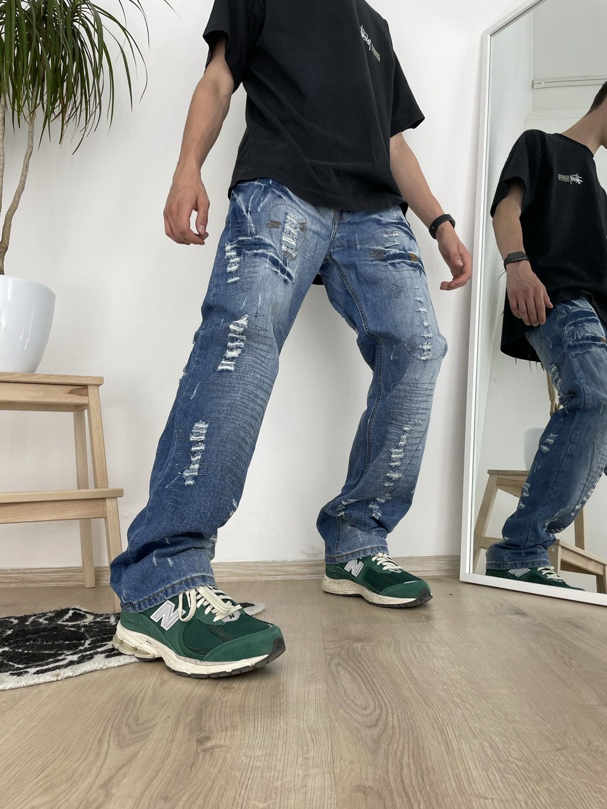 Japanese Brand × Vintage Vintage Japanese brand jeans cargo pants blue denim Size US 32 / EU 48 - 1 Thumbnail