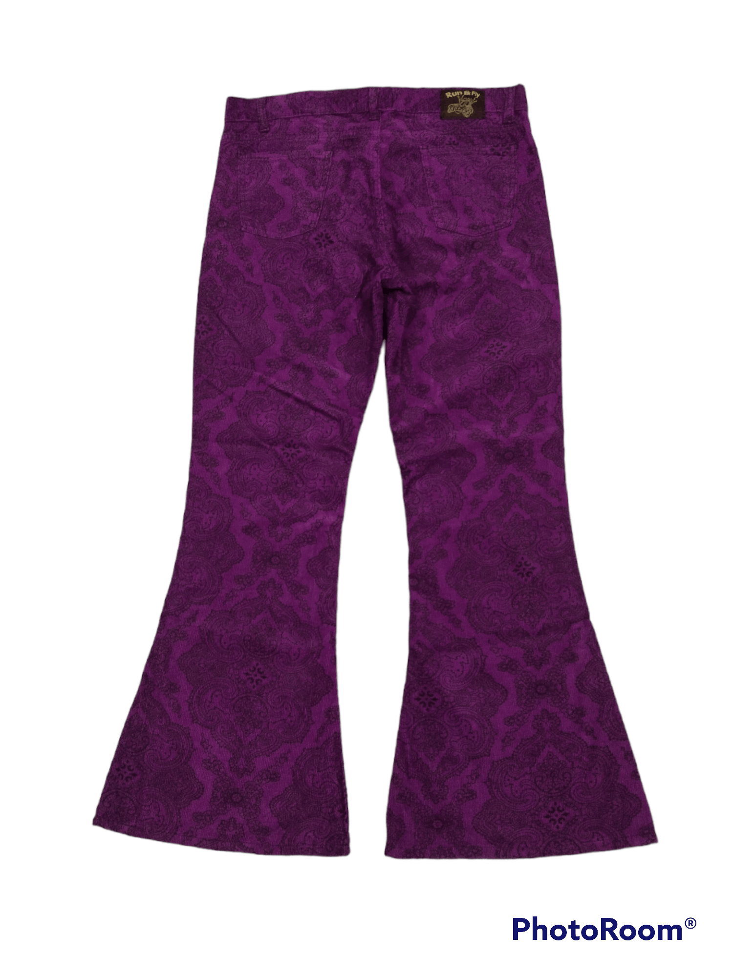 Vintage SUPER FLARE🔥RUN&FLY PAISLEY COULDUROY MADE IN ENGLAND Size US 32 / EU 48 - 2 Thumbnail
