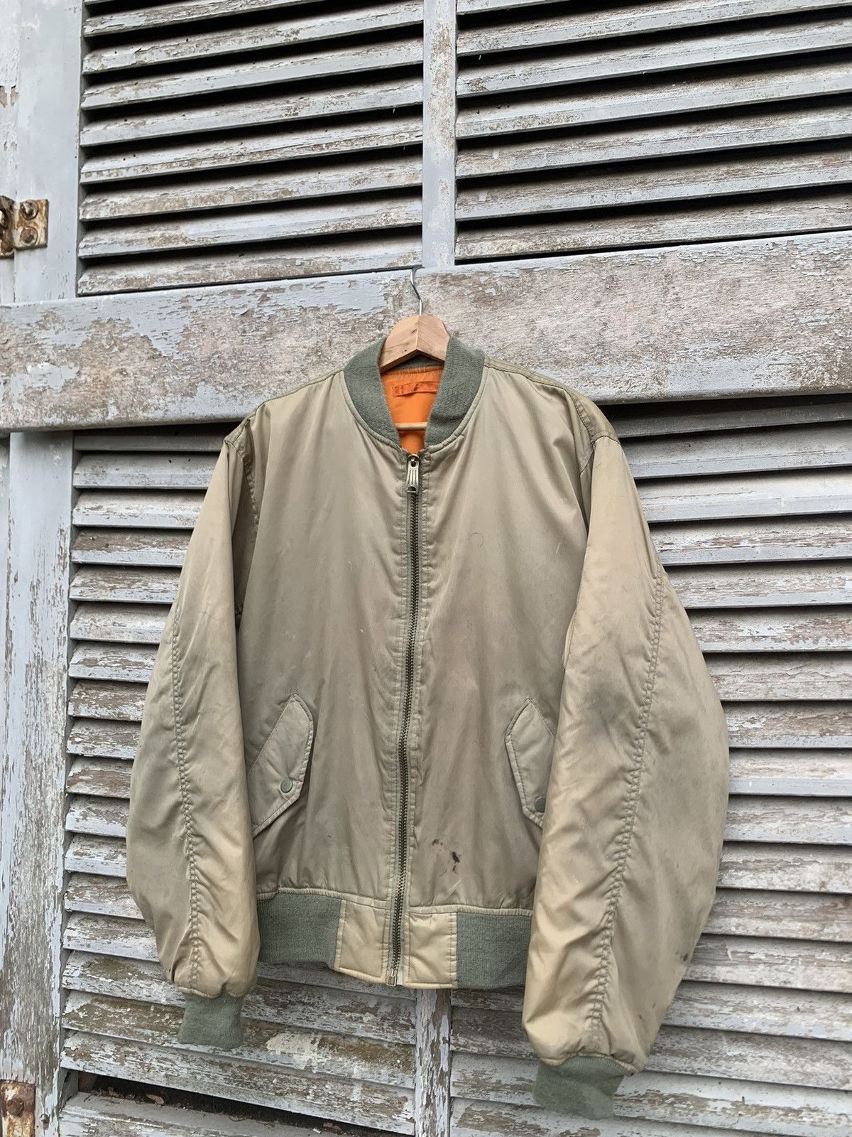 Vintage 🪖Vintage THRASHED MA-1 Man Intermediate Bomber Jacket Size US L / EU 52-54 / 3 - 1 Thumbnail