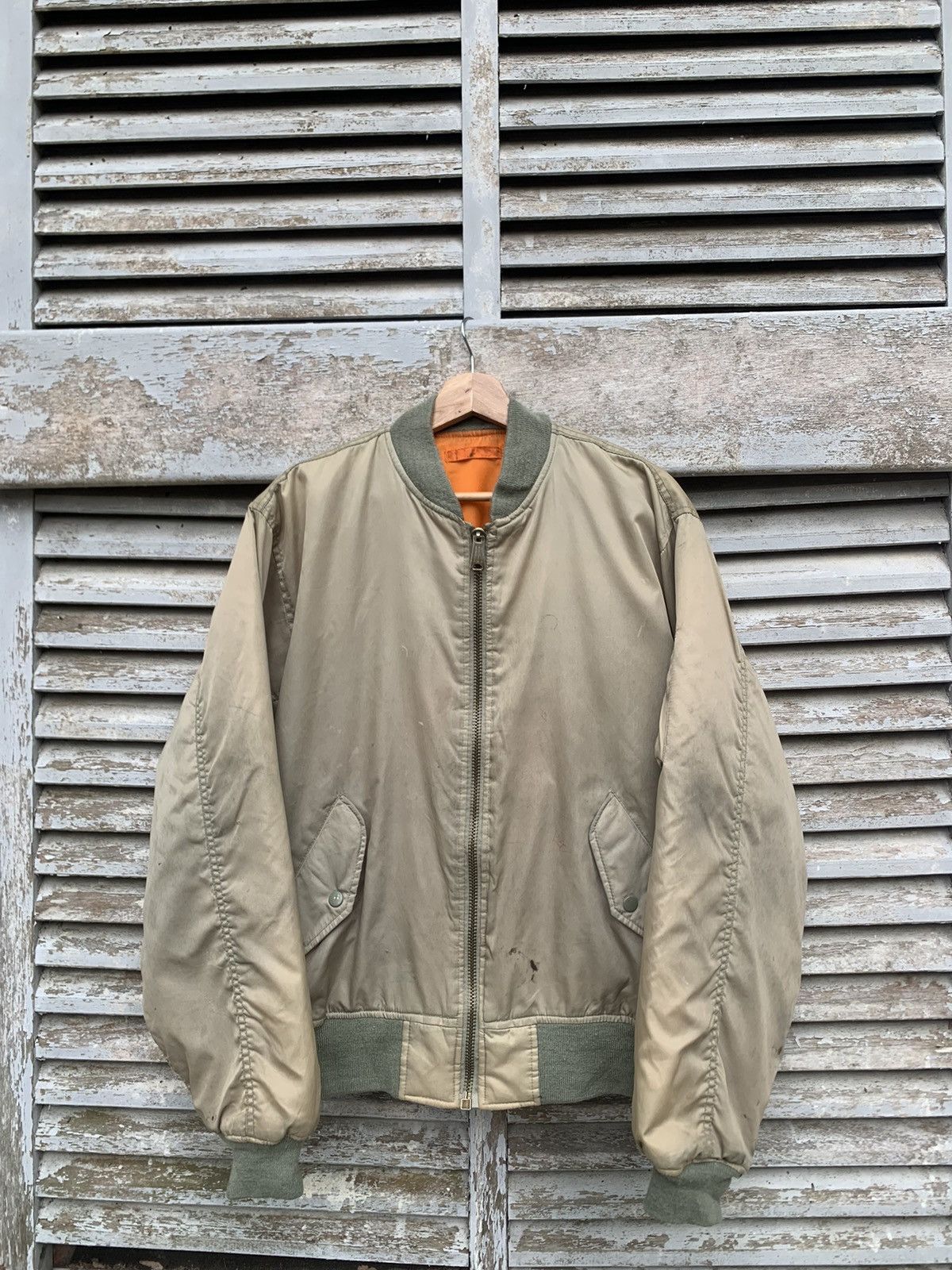 Vintage 🪖Vintage THRASHED MA-1 Man Intermediate Bomber Jacket Size US L / EU 52-54 / 3 - 3 Thumbnail