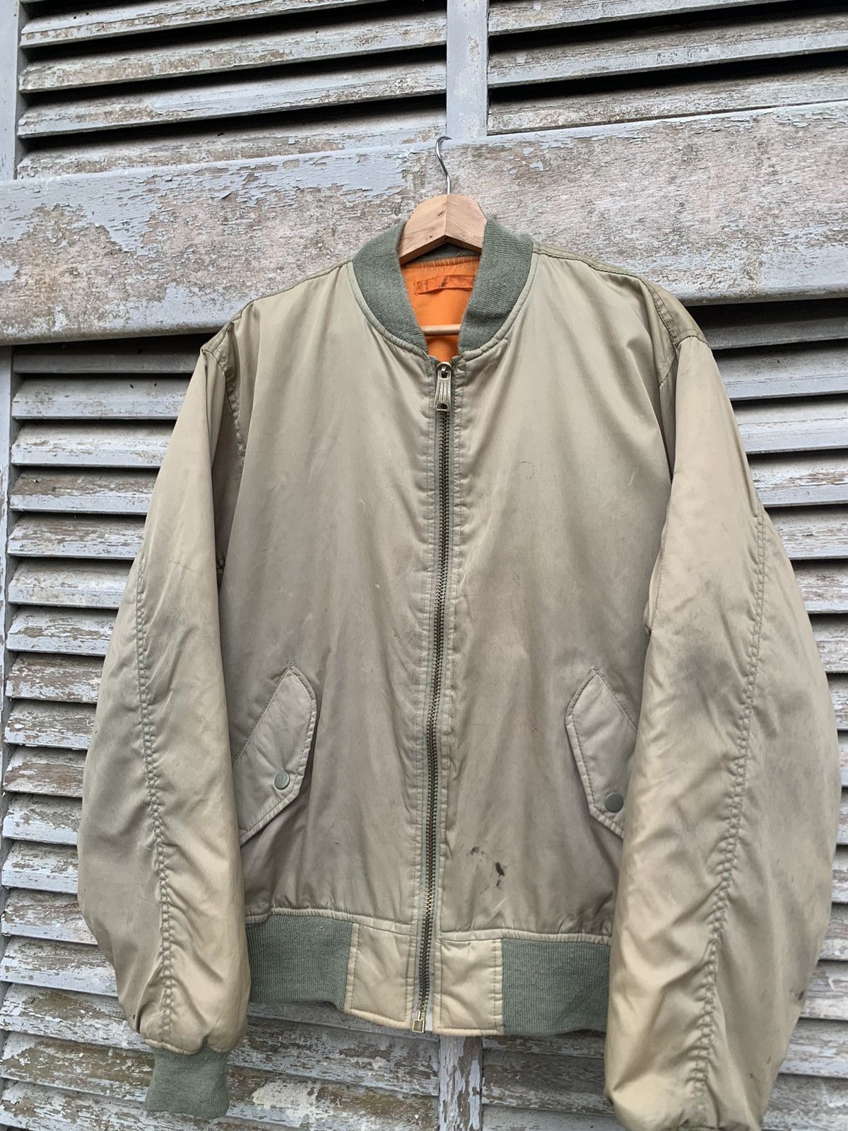 Vintage 🪖Vintage THRASHED MA-1 Man Intermediate Bomber Jacket Size US L / EU 52-54 / 3 - 6 Thumbnail