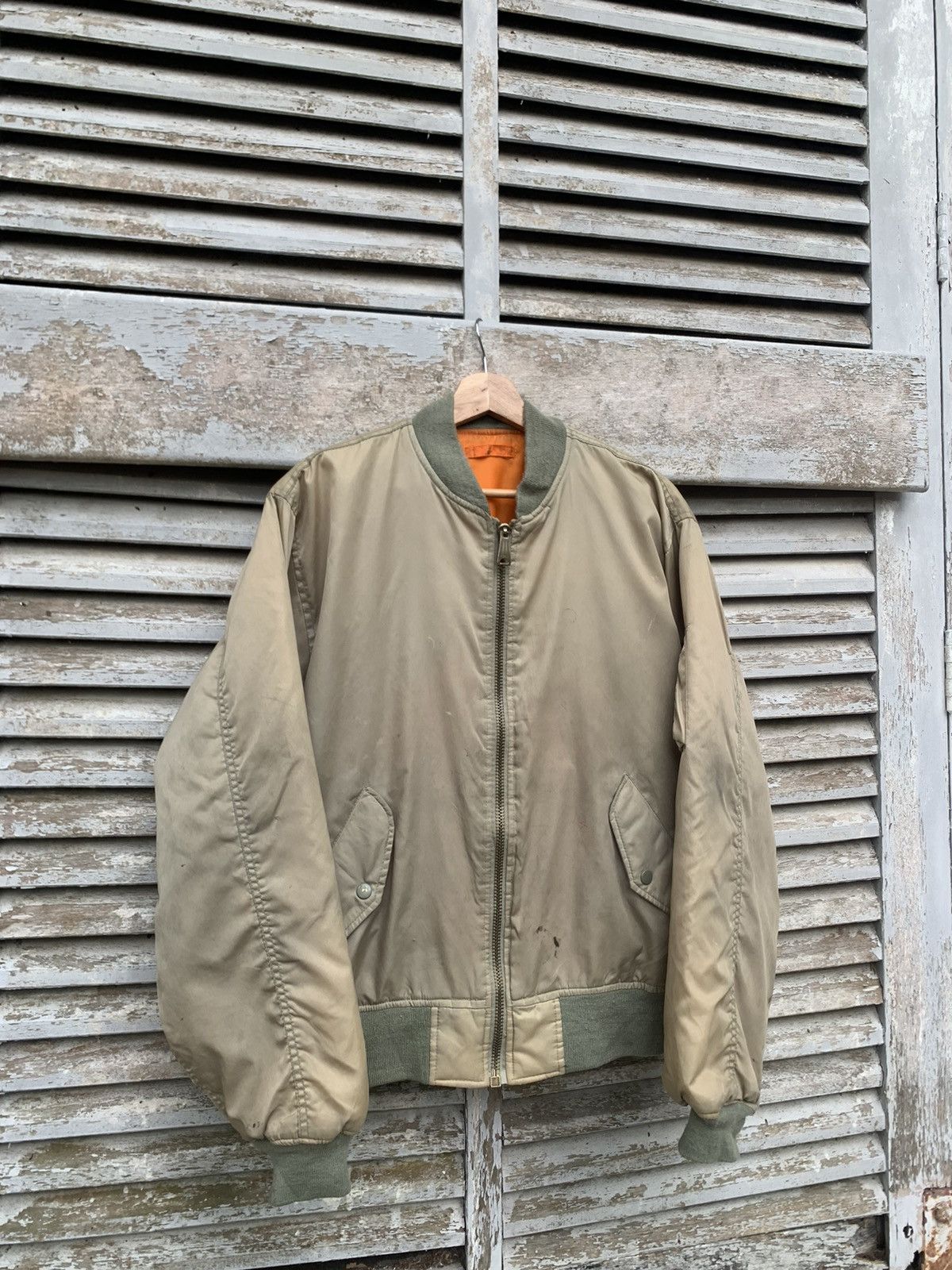 Vintage 🪖Vintage THRASHED MA-1 Man Intermediate Bomber Jacket Size US L / EU 52-54 / 3 - 2 Thumbnail