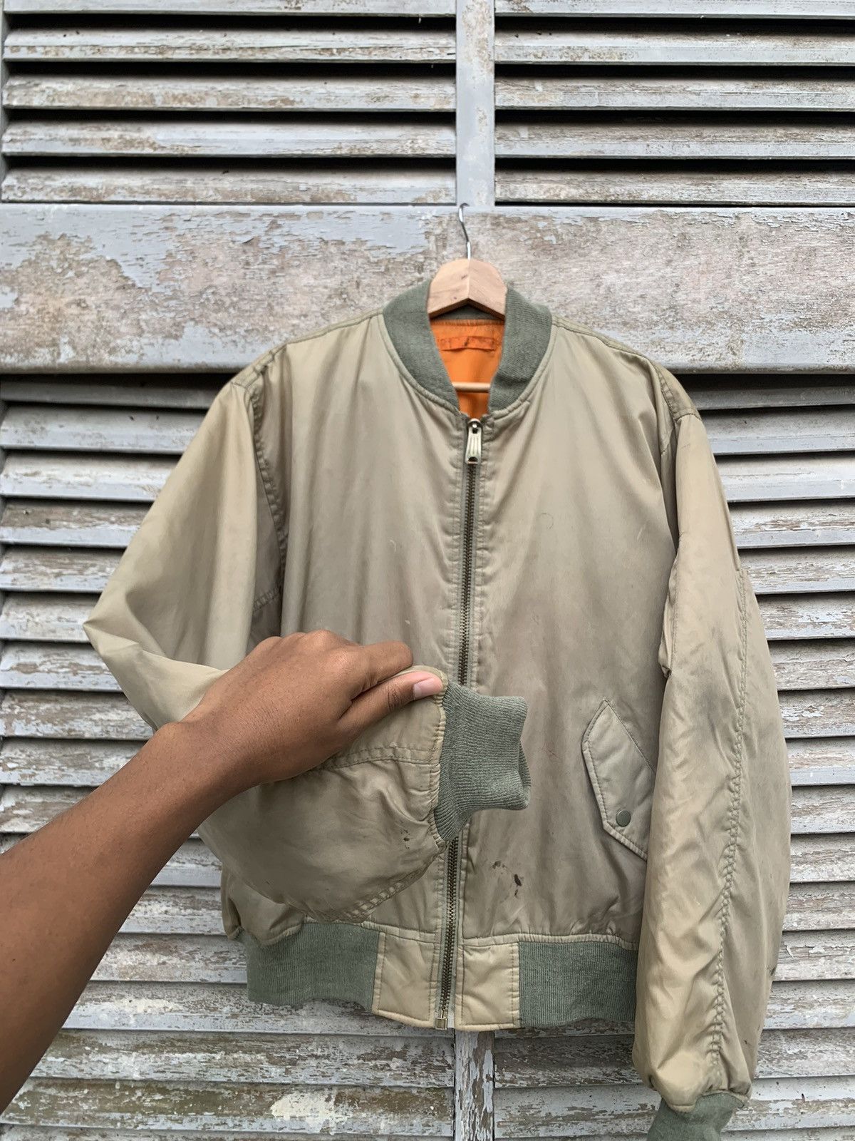 Vintage 🪖Vintage THRASHED MA-1 Man Intermediate Bomber Jacket Size US L / EU 52-54 / 3 - 7 Thumbnail