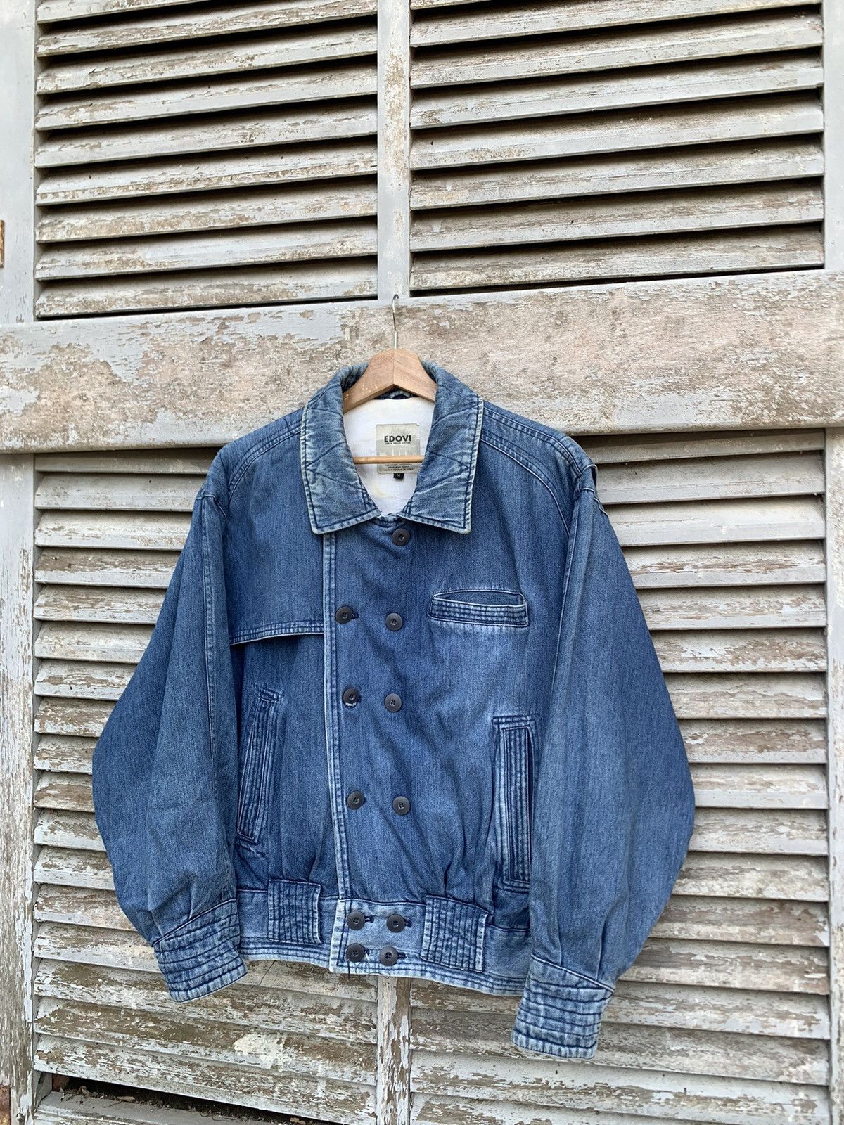 Vintage 👹Vintage EDOVI SPECIAL EDITION DENIM BOMBER JACKET Size US L / EU 52-54 / 3 - 1 Thumbnail