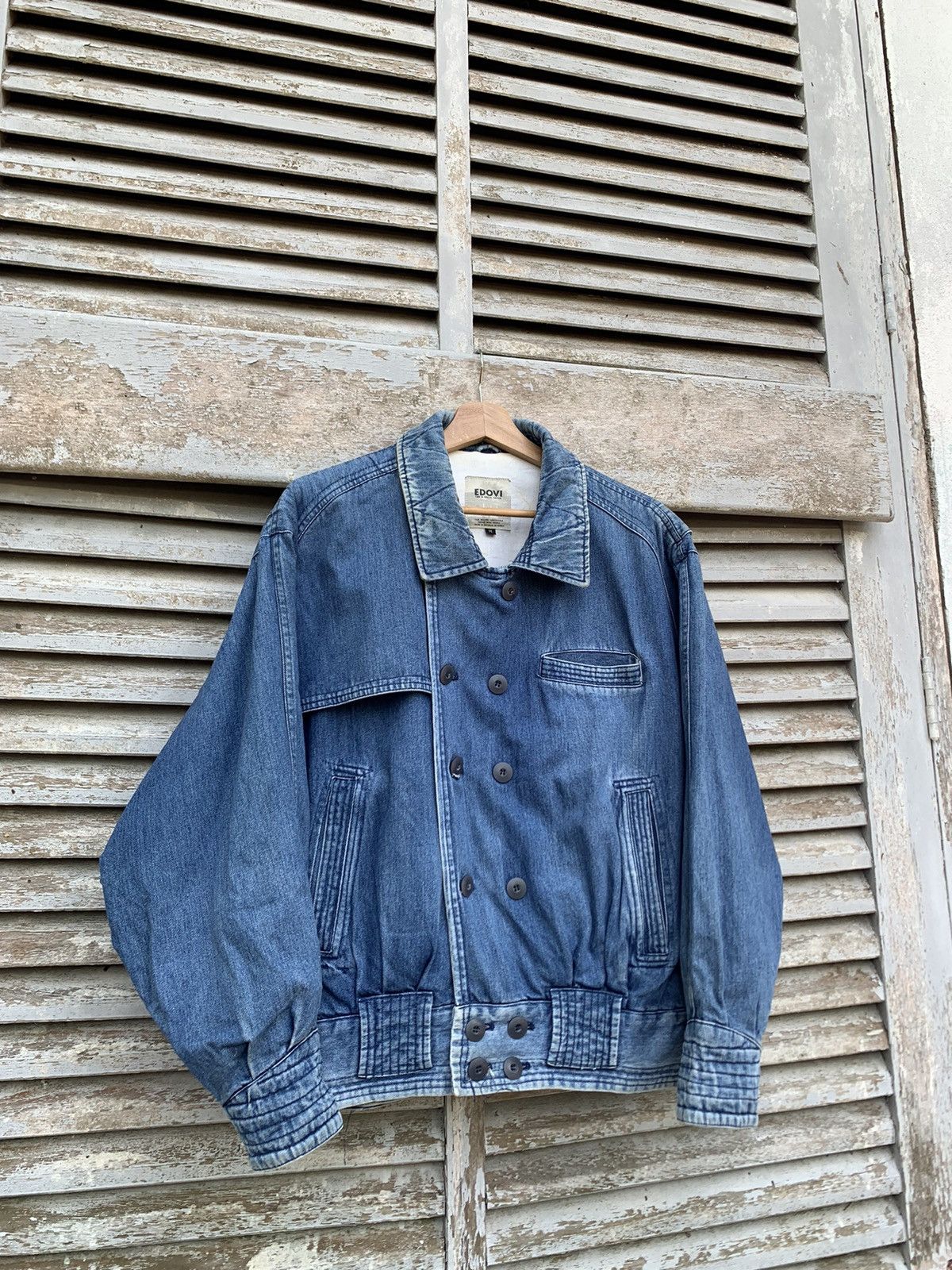 Vintage 👹Vintage EDOVI SPECIAL EDITION DENIM BOMBER JACKET Size US L / EU 52-54 / 3 - 4 Thumbnail