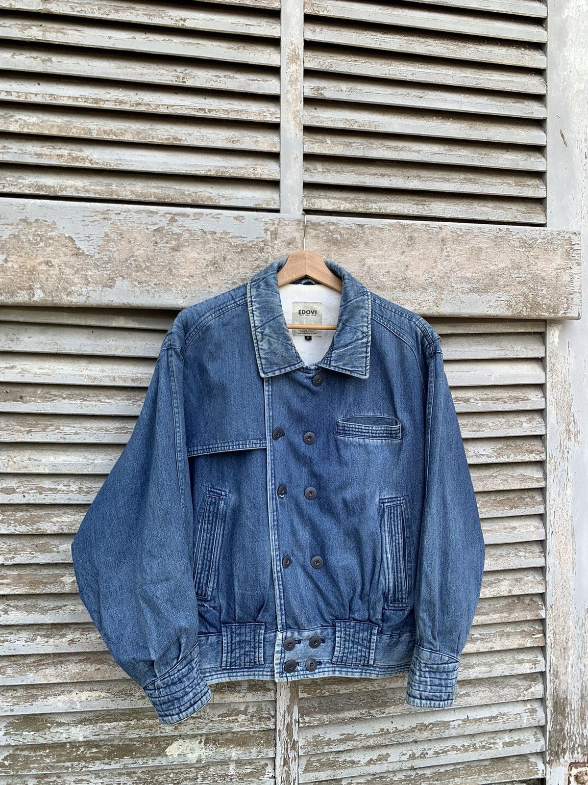 Vintage 👹Vintage EDOVI SPECIAL EDITION DENIM BOMBER JACKET Size US L / EU 52-54 / 3 - 3 Thumbnail