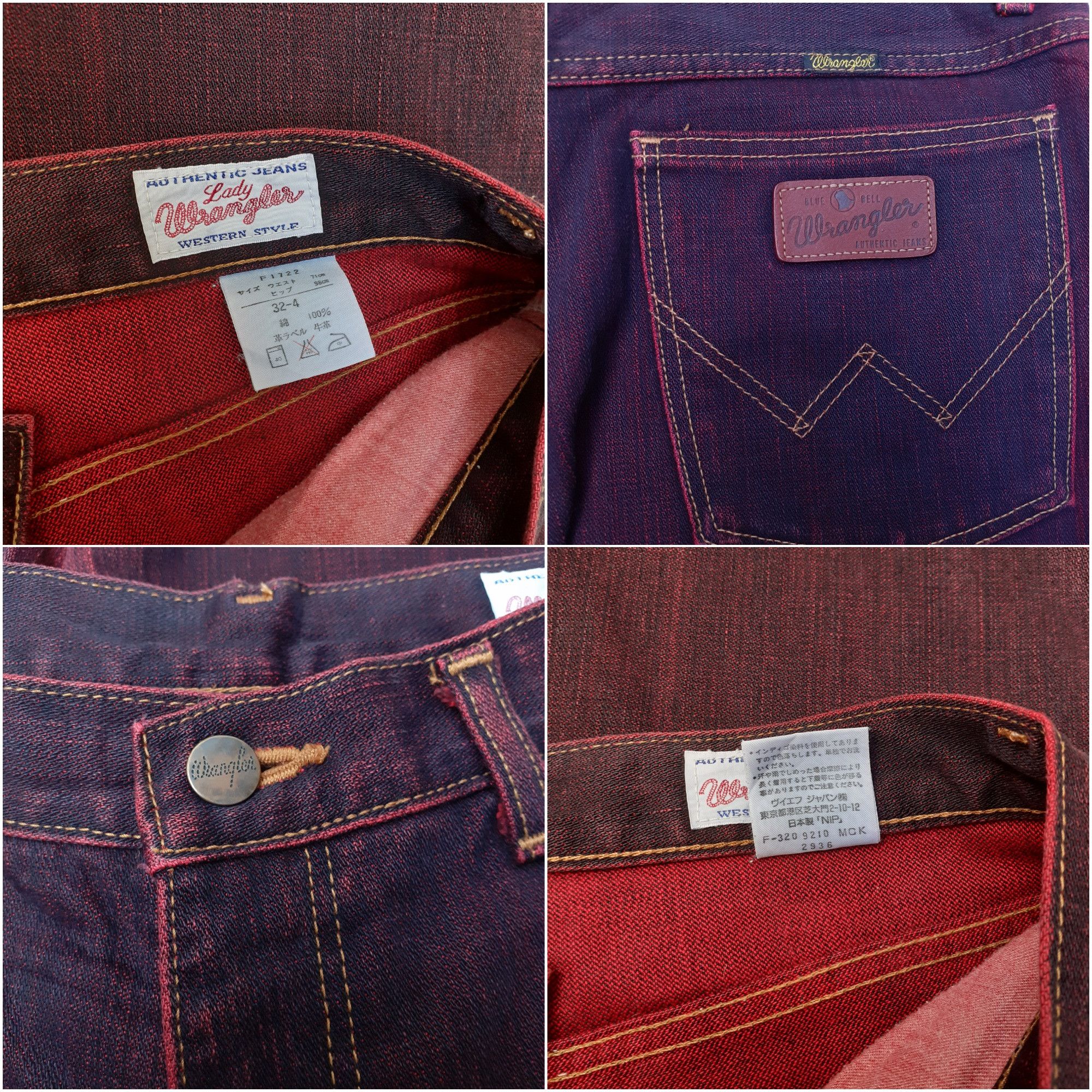 Vintage × Wrangler Wrangler Jeans Red Black Regular Denim Size US 32 / EU 48 - 5 Thumbnail