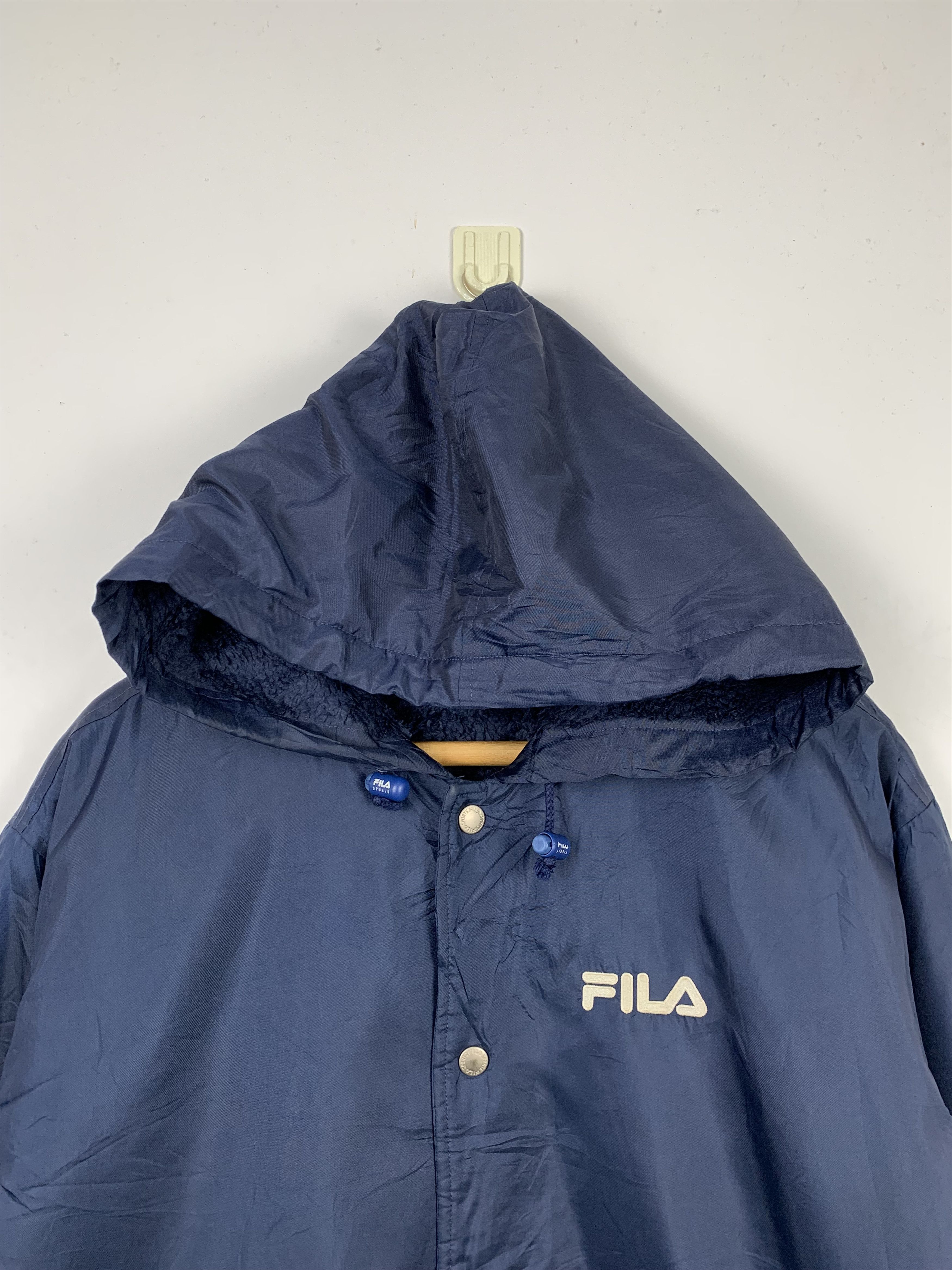 Fila Vintage FILA Sportswear Long Coat Hoodie Sherpa Lining J0265 Size US L / EU 52-54 / 3 - 2 Thumbnail