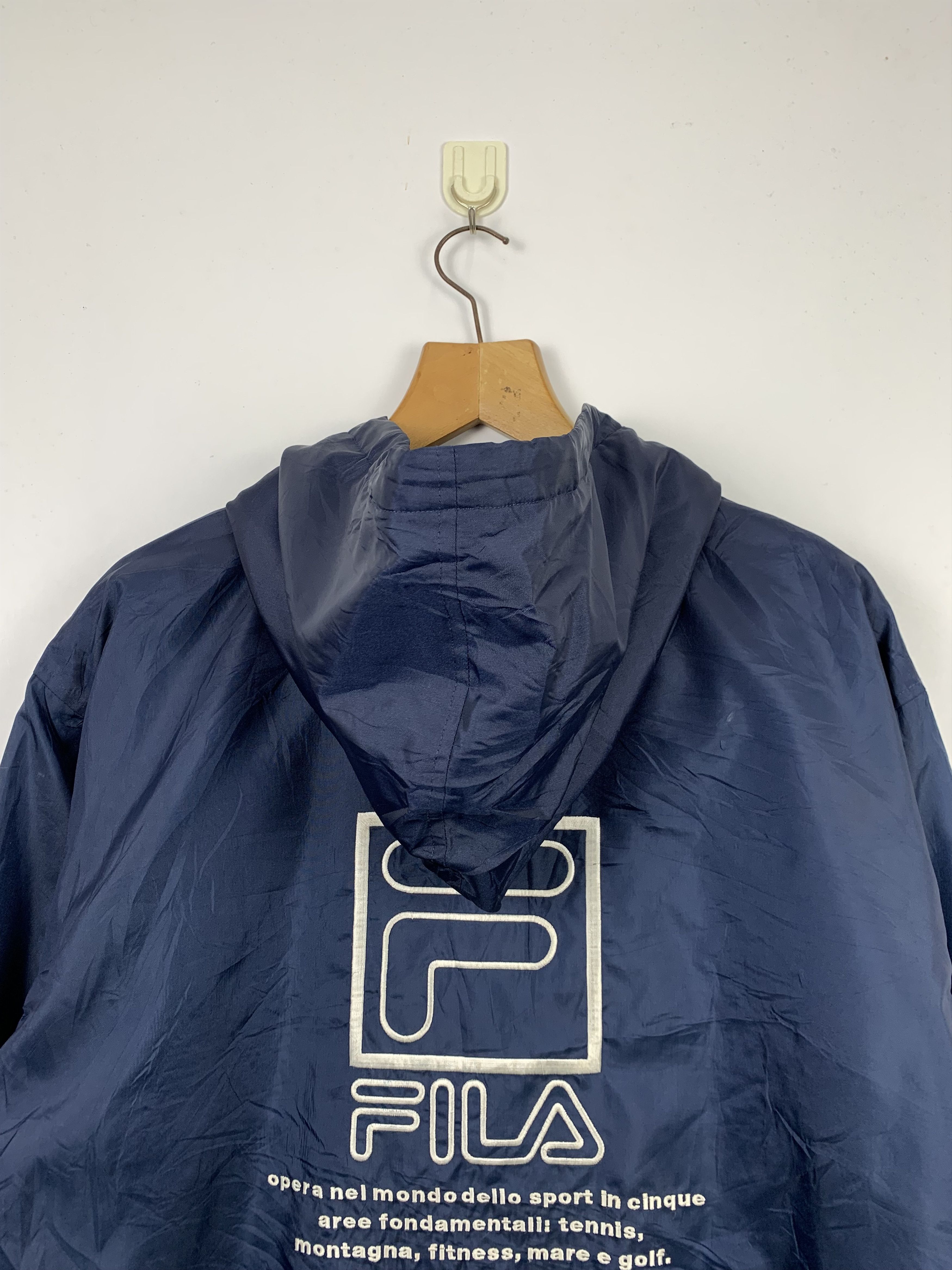 Fila Vintage FILA Sportswear Long Coat Hoodie Sherpa Lining J0265 Size US L / EU 52-54 / 3 - 8 Thumbnail