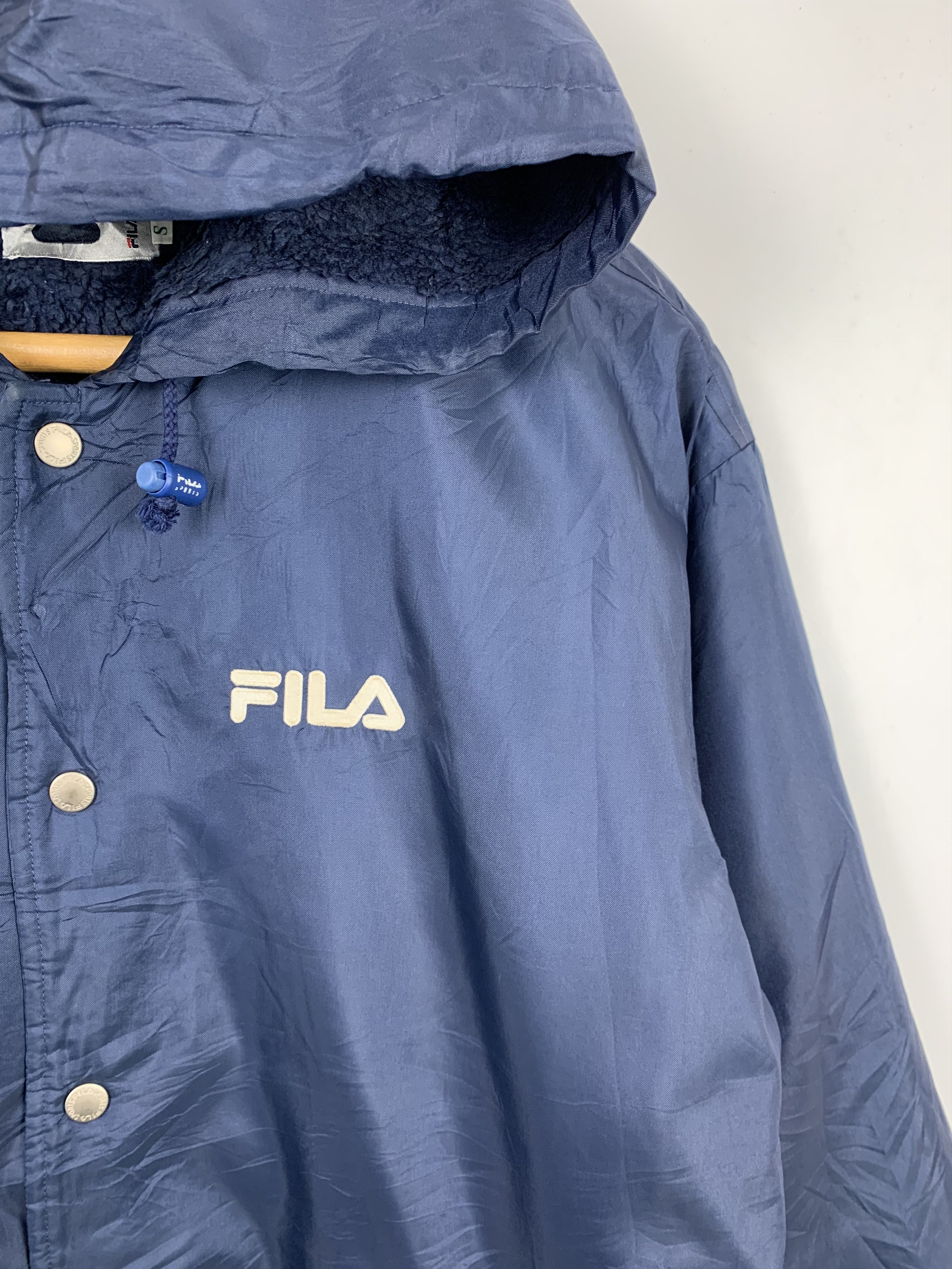 Fila Vintage FILA Sportswear Long Coat Hoodie Sherpa Lining J0265 Size US L / EU 52-54 / 3 - 4 Thumbnail