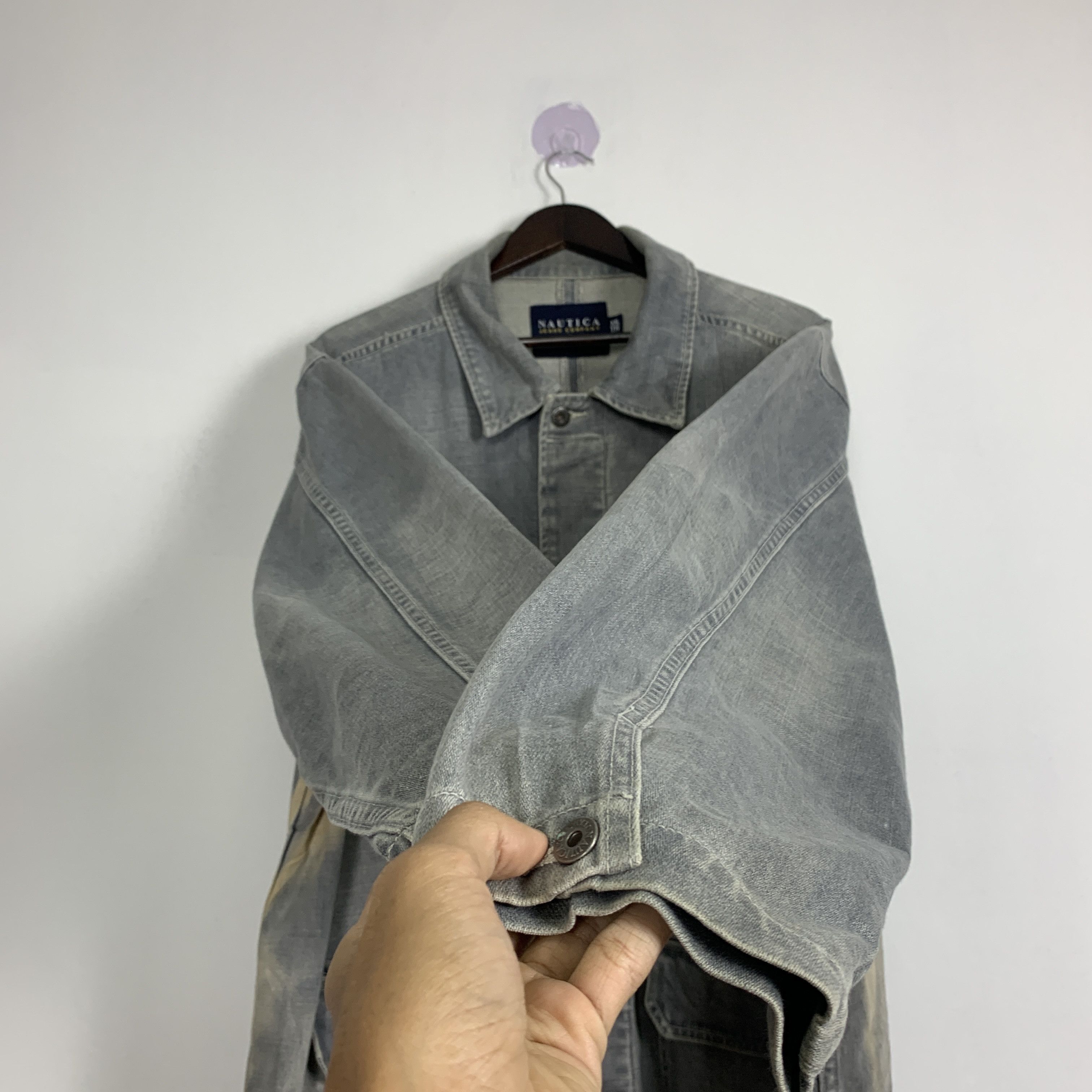 Nautica Vintage NAUTICA Distressed Denim Jeans Jacket J0821 Size US XL / EU 56 / 4 - 8 Thumbnail