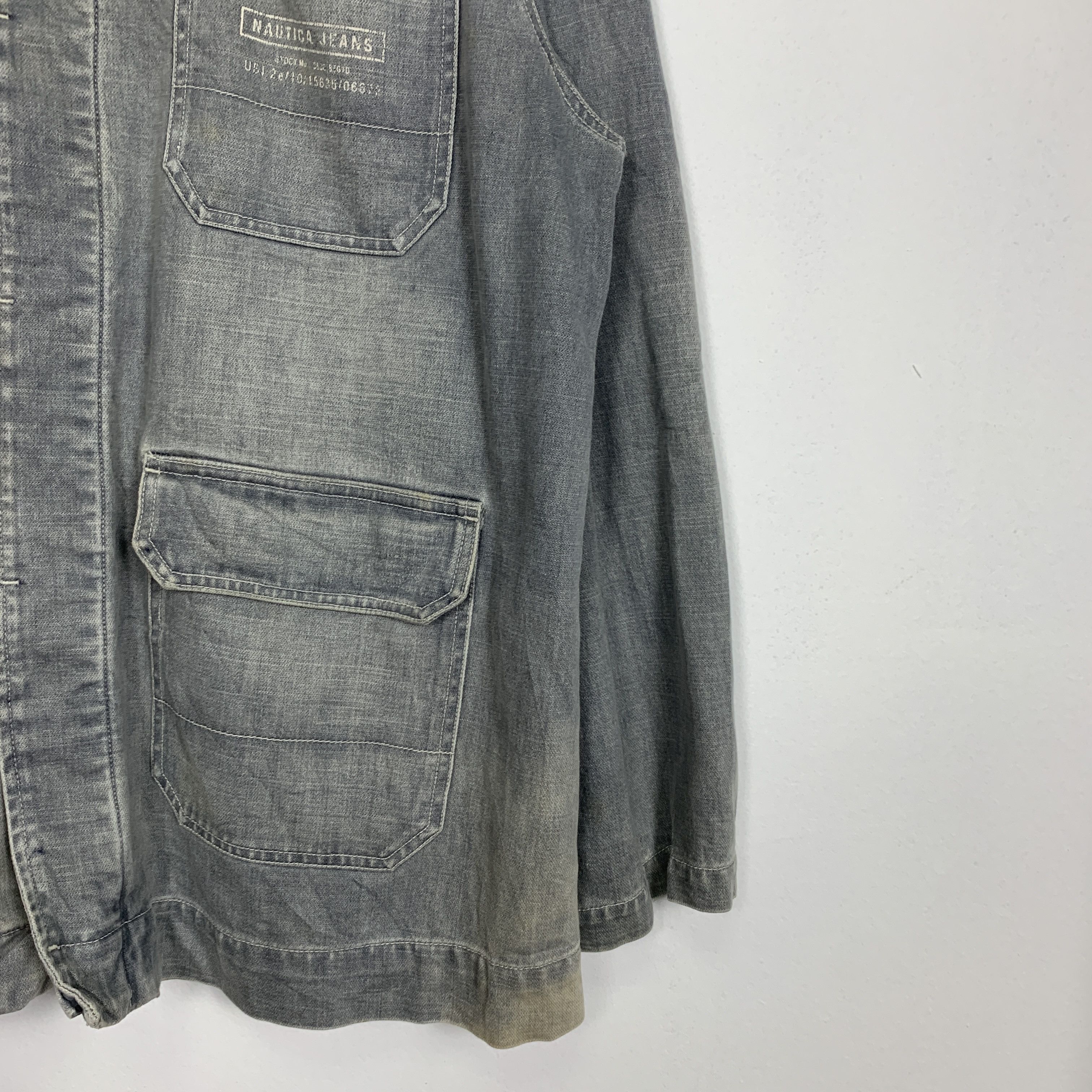 Nautica Vintage NAUTICA Distressed Denim Jeans Jacket J0821 Size US XL / EU 56 / 4 - 4 Thumbnail