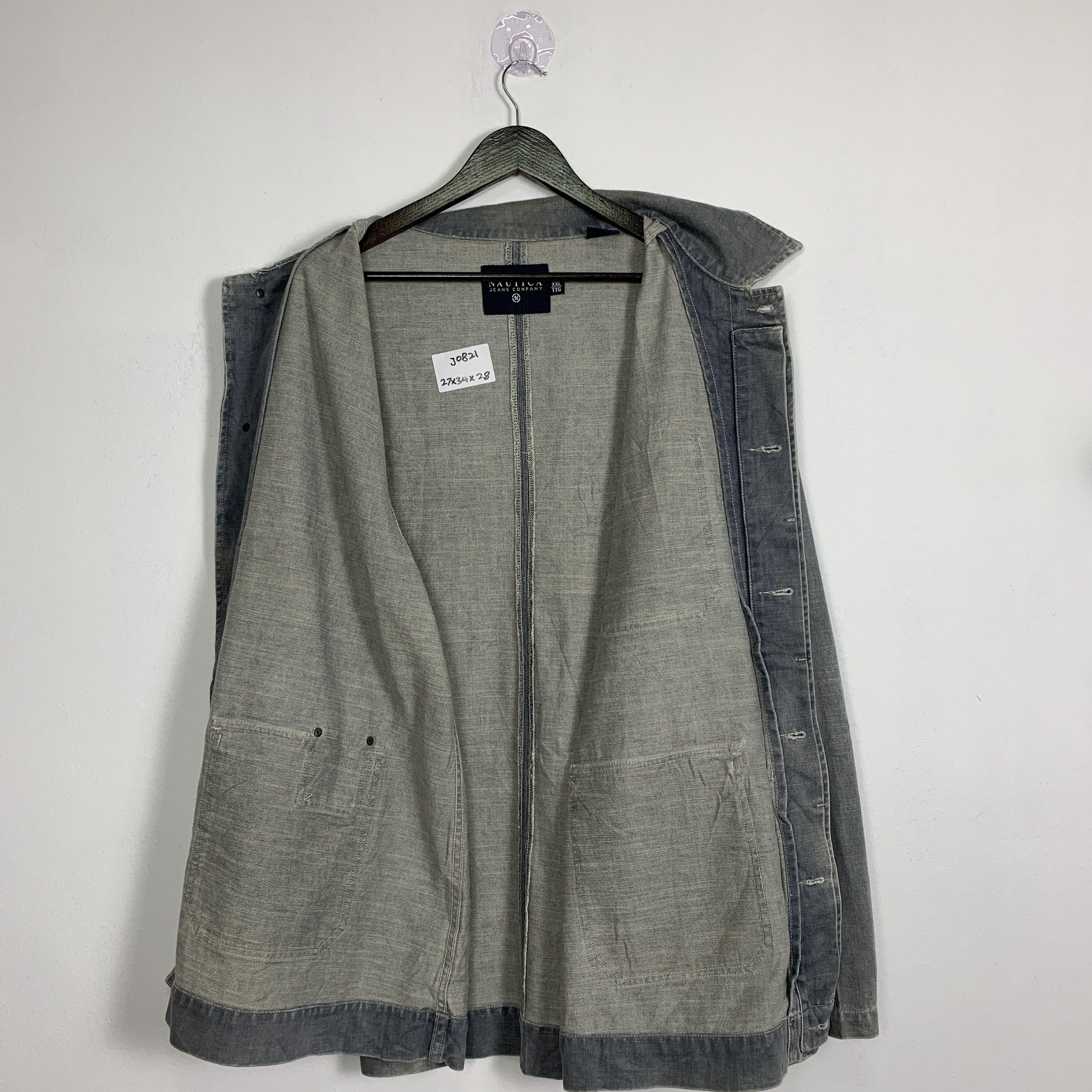 Nautica Vintage NAUTICA Distressed Denim Jeans Jacket J0821 Size US XL / EU 56 / 4 - 18 Thumbnail