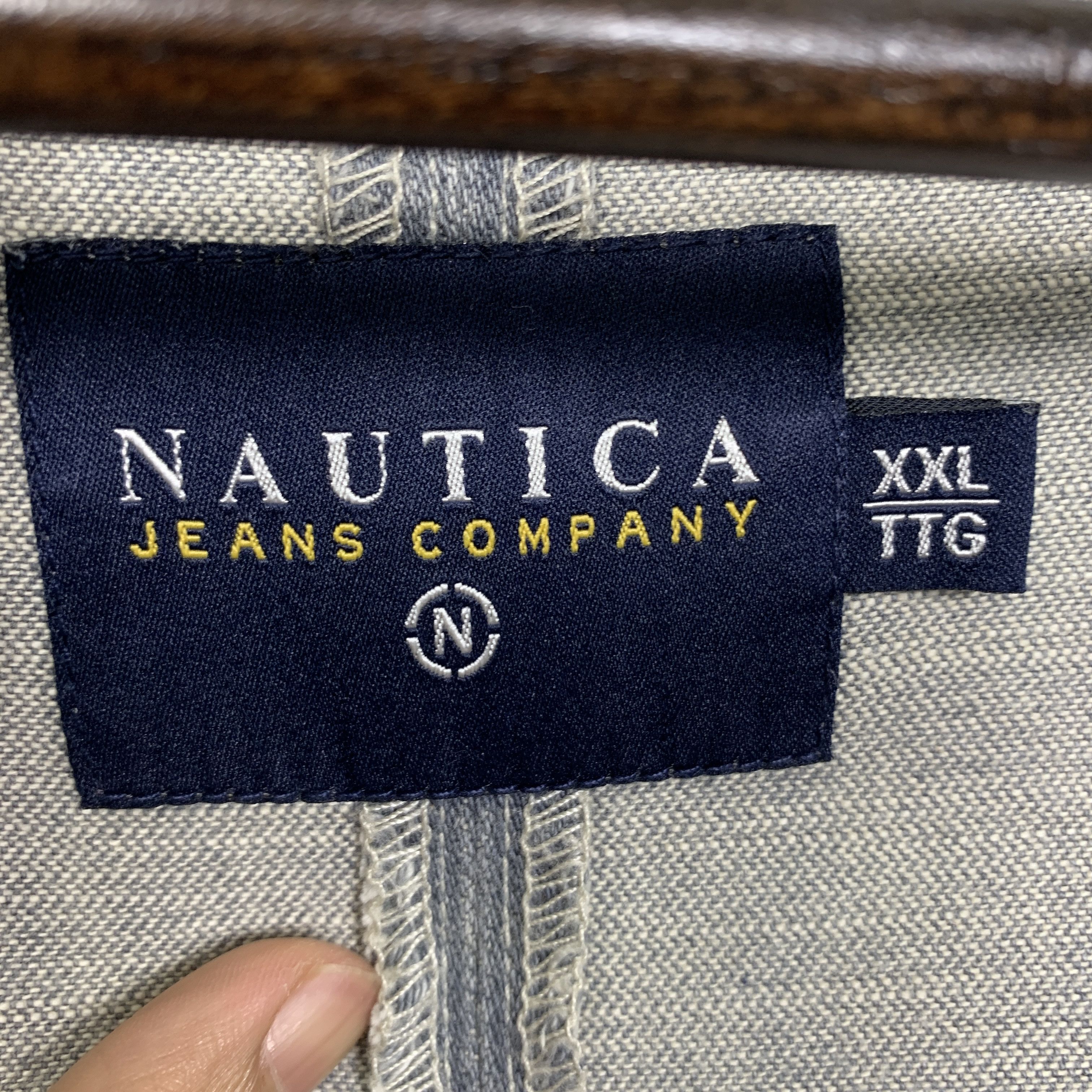 Nautica Vintage NAUTICA Distressed Denim Jeans Jacket J0821 Size US XL / EU 56 / 4 - 20 Thumbnail