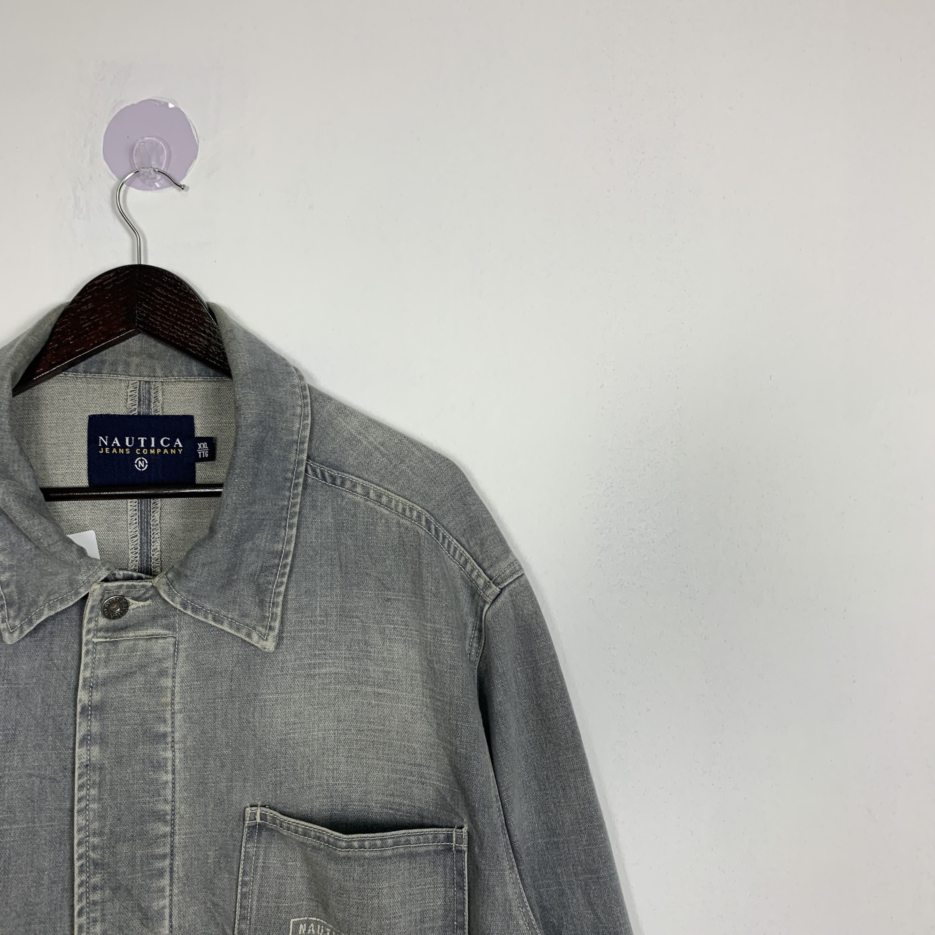Nautica Vintage NAUTICA Distressed Denim Jeans Jacket J0821 Size US XL / EU 56 / 4 - 3 Thumbnail