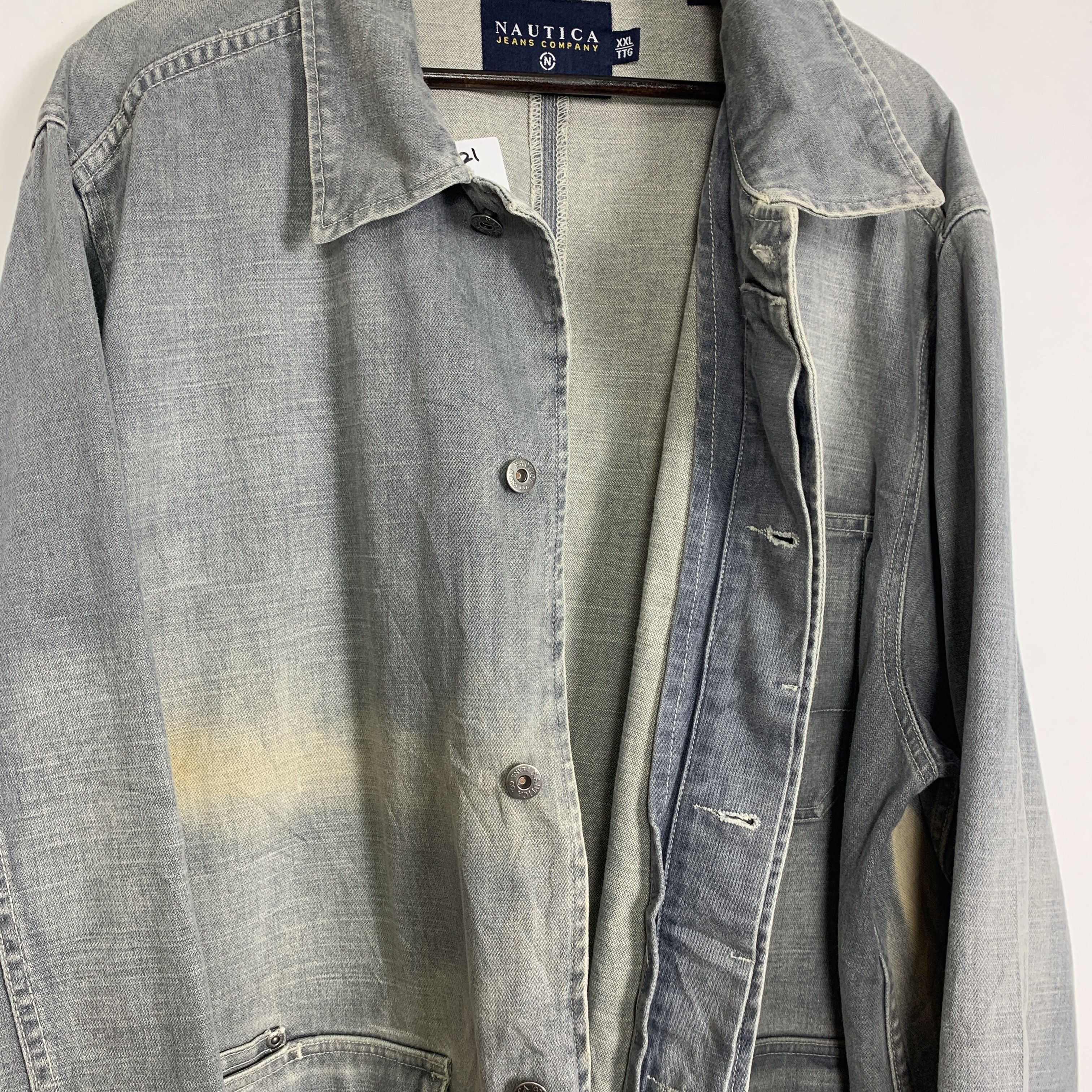 Nautica Vintage NAUTICA Distressed Denim Jeans Jacket J0821 Size US XL / EU 56 / 4 - 9 Thumbnail