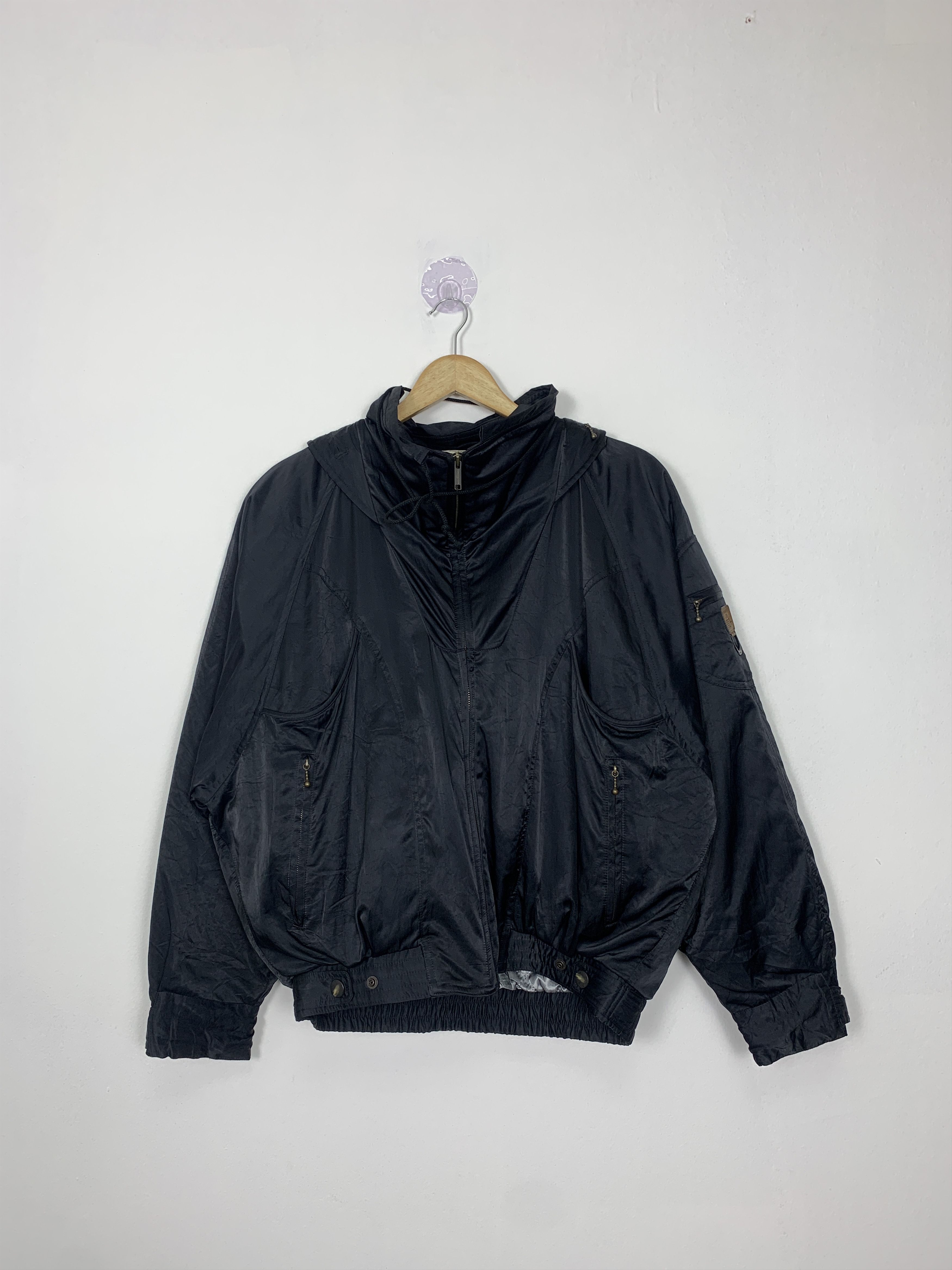 image of 1990X Clothing x Paris Sport Club Vintage Jean Paul Isola Paris Sherps Lining Hoodie Jacket in Blac