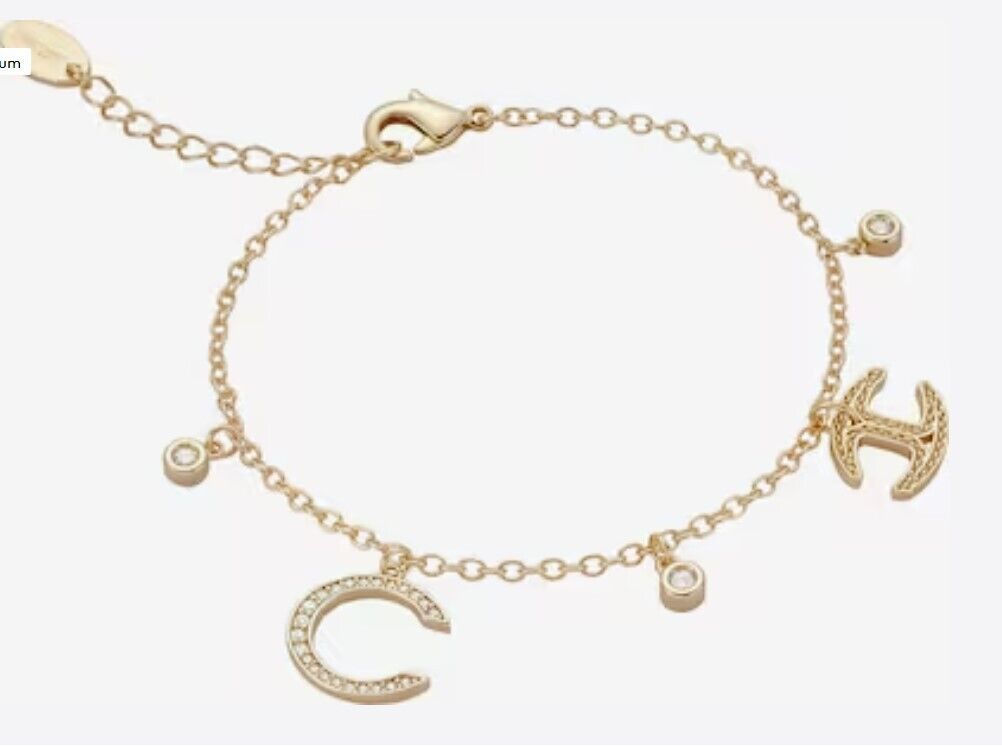 Just Cavalli Carabiner Charm Bracelet in Gold