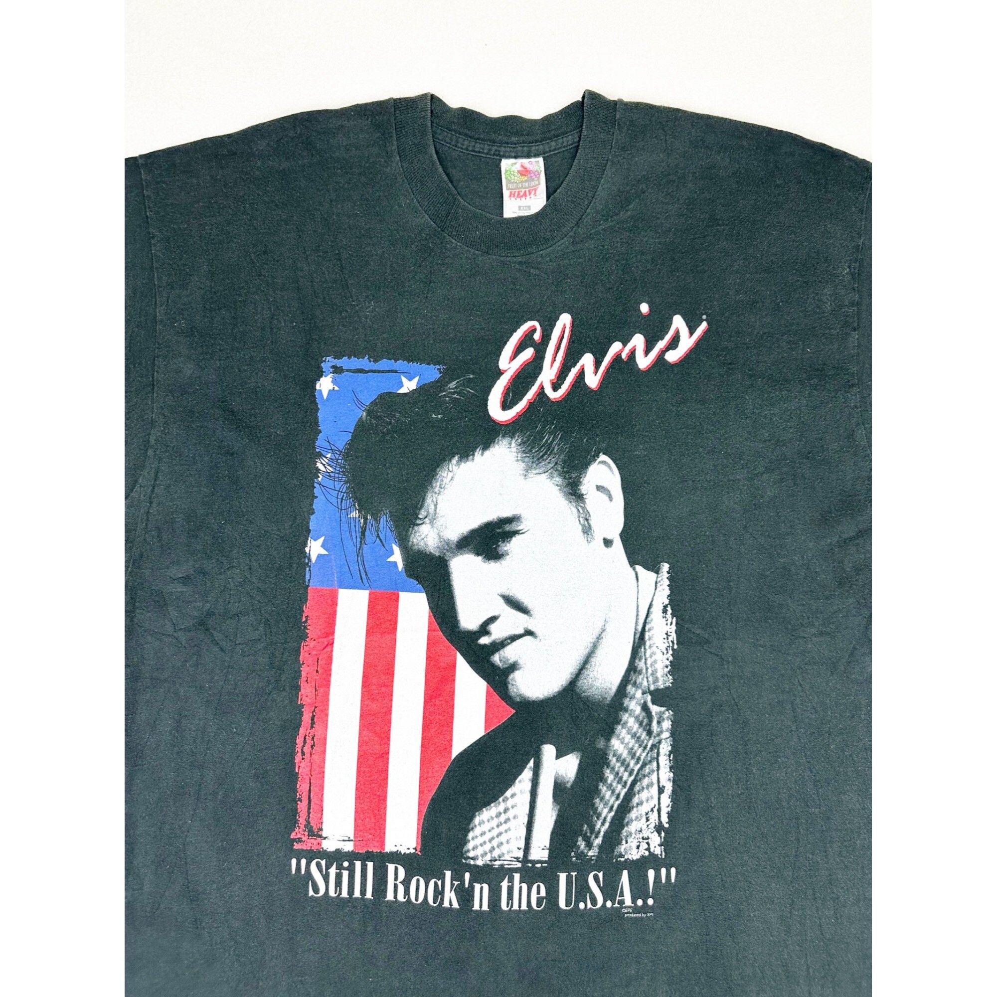 Vintage Vintage 90s Elvis T-Shirt XXL Black Still Rock'n the USA | Grailed