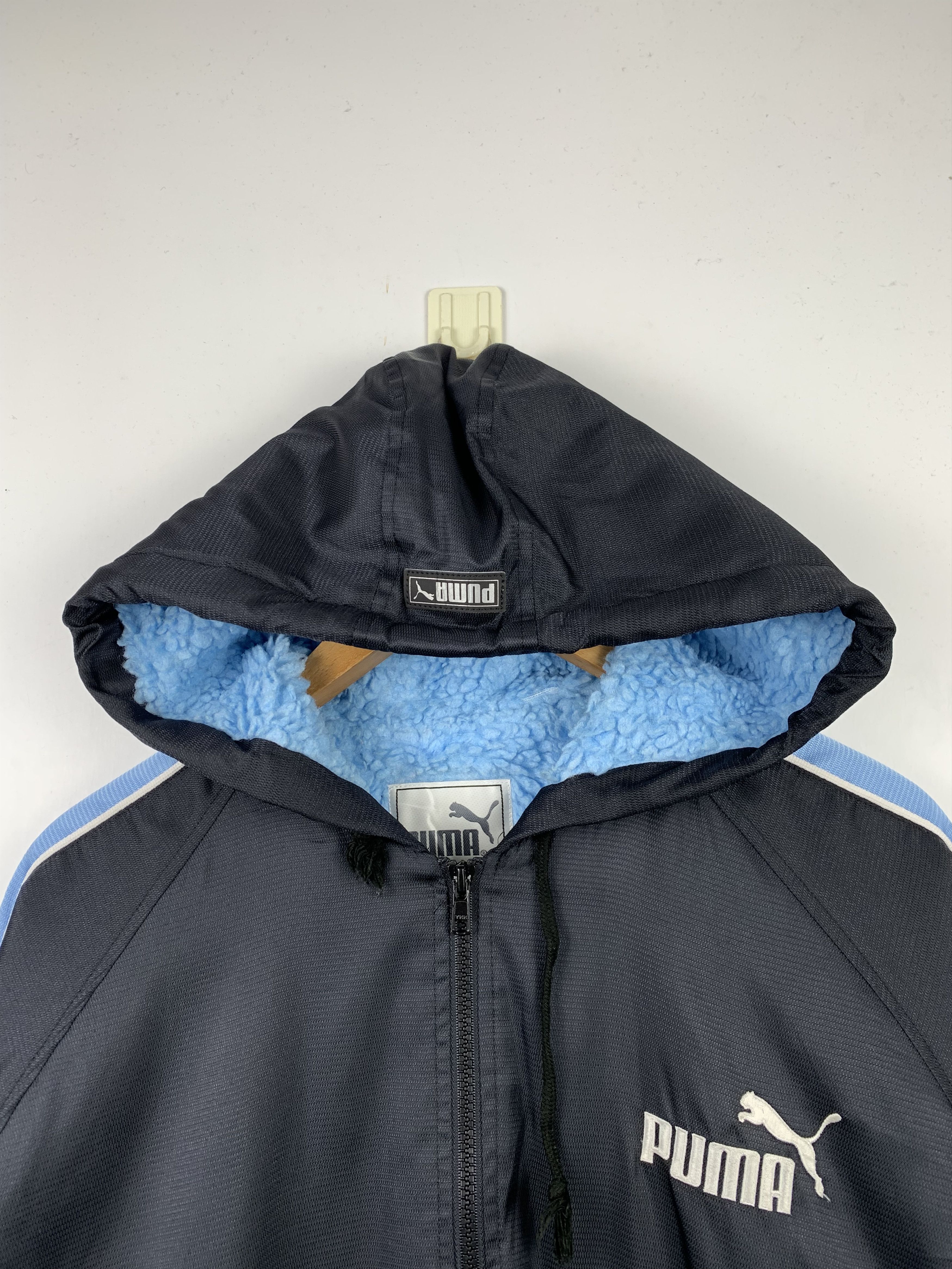 Puma Vintage PUMA Big Logo Hoodie Sherpa Lining Jacket J0322 Size US M / EU 48-50 / 2 - 2 Thumbnail