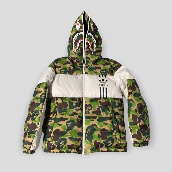 Bape x adidas abc best sale camo firebird shark puffer jacket