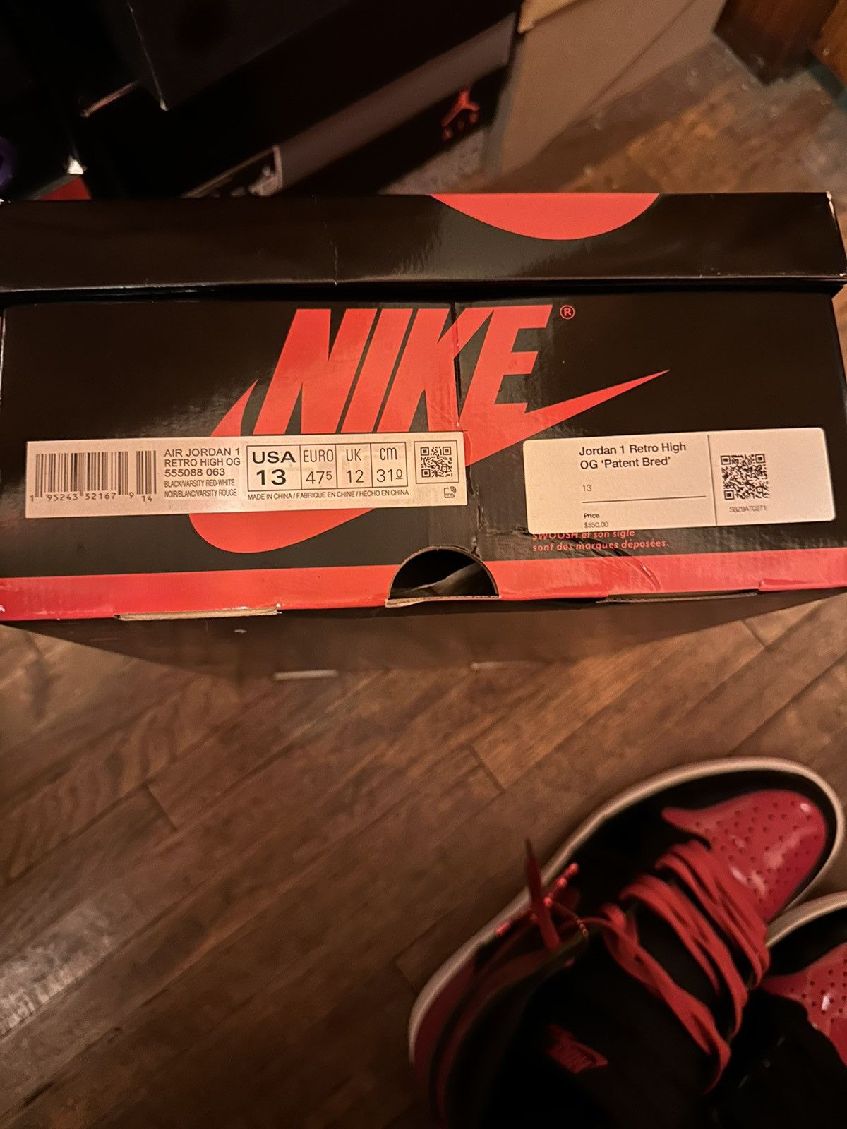 Jordan Brand Air Jordan 1 Retro High Og “Patent Bred” Size US 13 / EU 46 - 6 Thumbnail