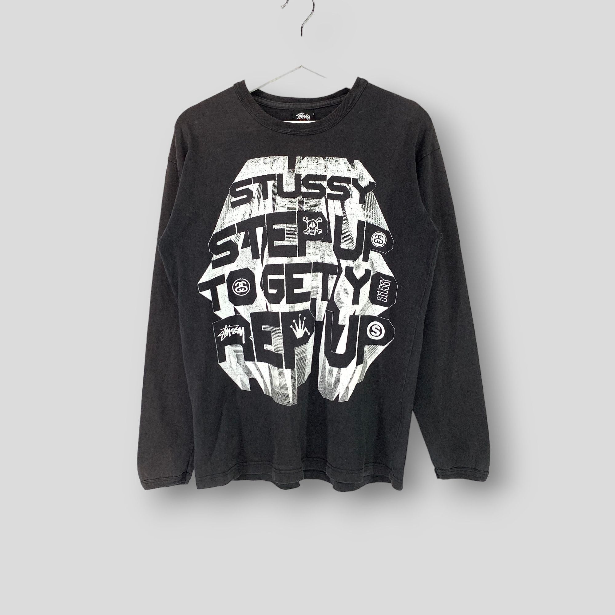 Vintage Stussy step up to get yo rep up longsleeve tshirt