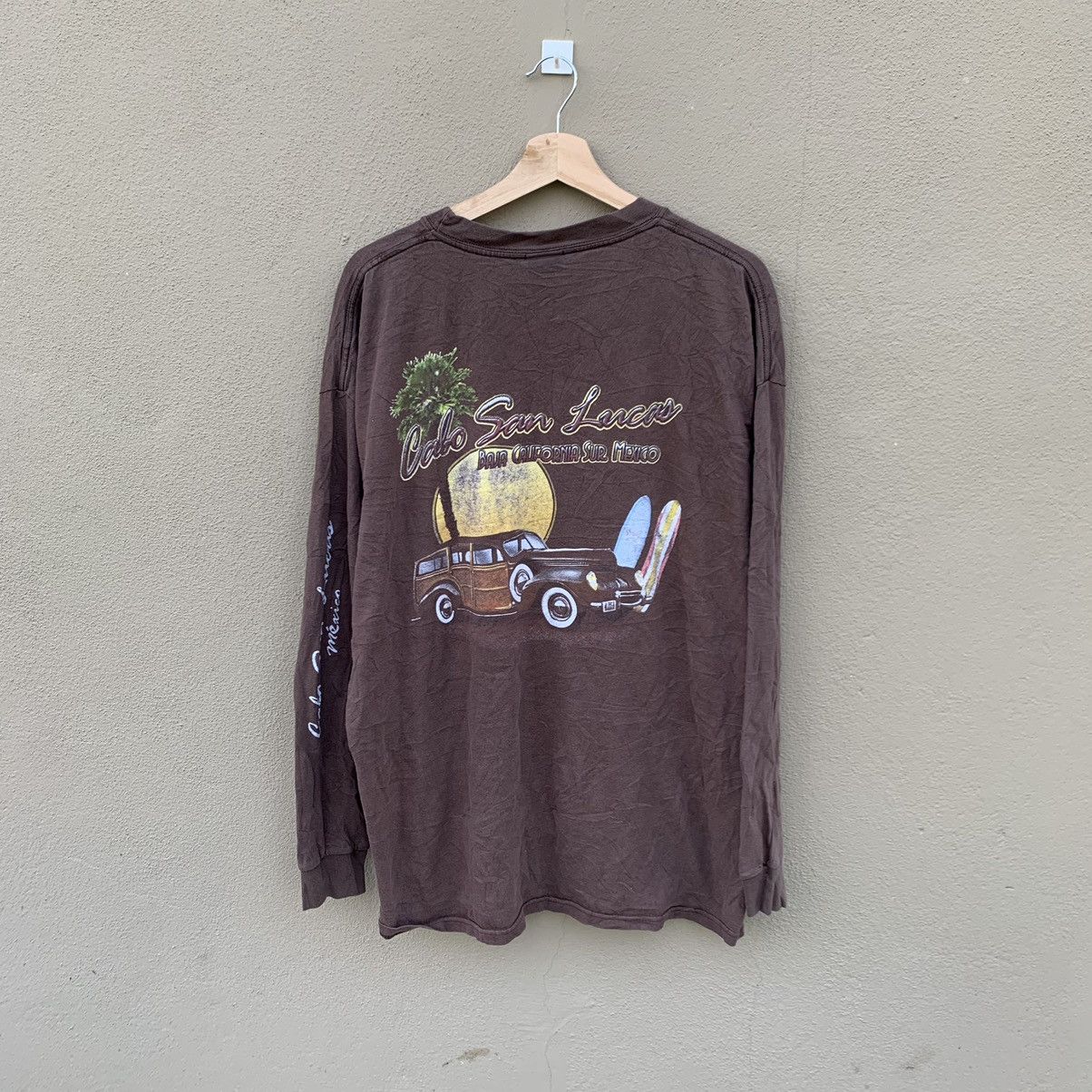 Vintage Thrashed faded Surfboard Tee Long Sleeve Vintage Tshirt Size US XL / EU 56 / 4 - 1 Thumbnail