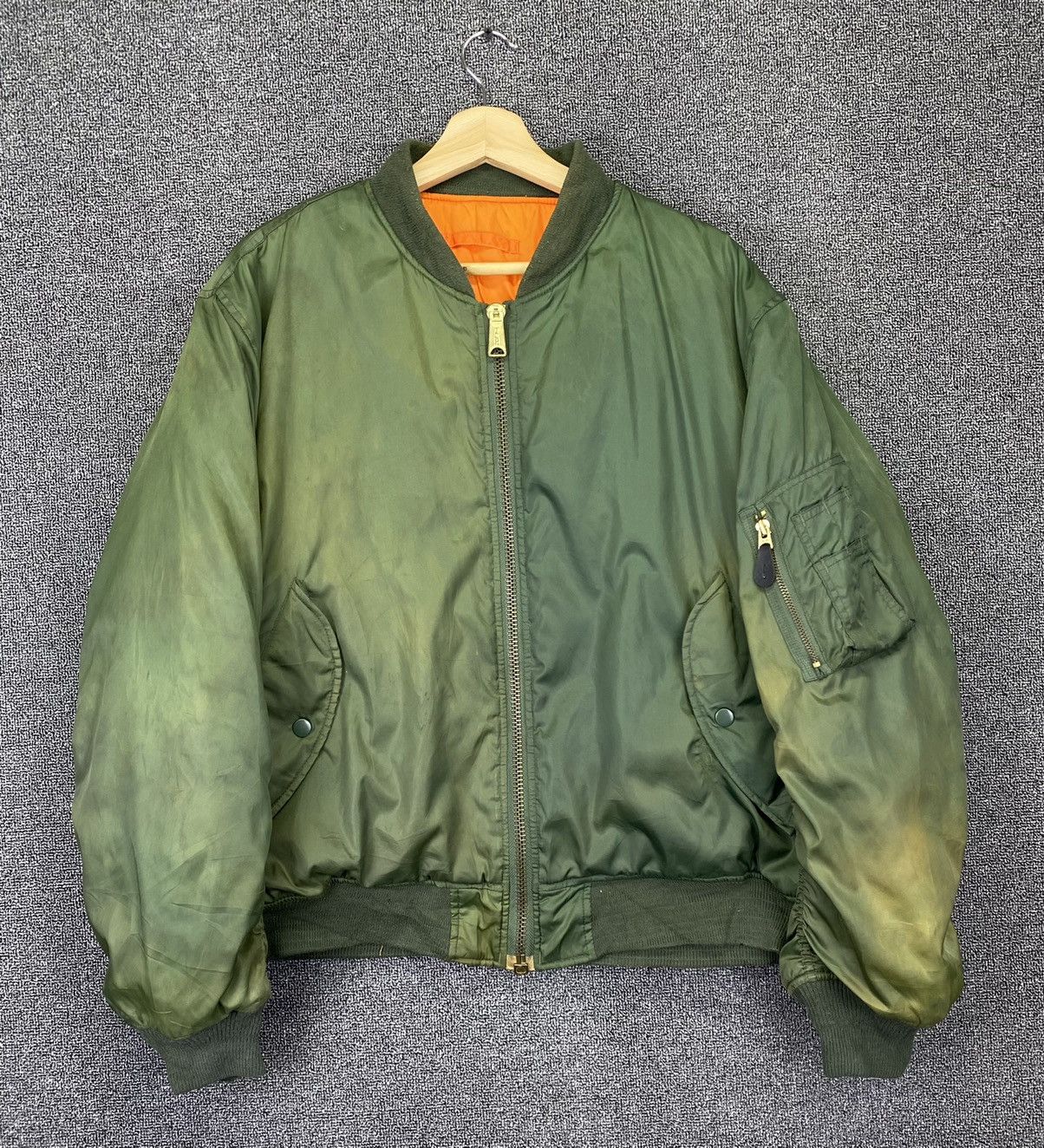 image of Vintage Turkey Bear Flight Riversible Bomber Jacket, Men's (Size Large)