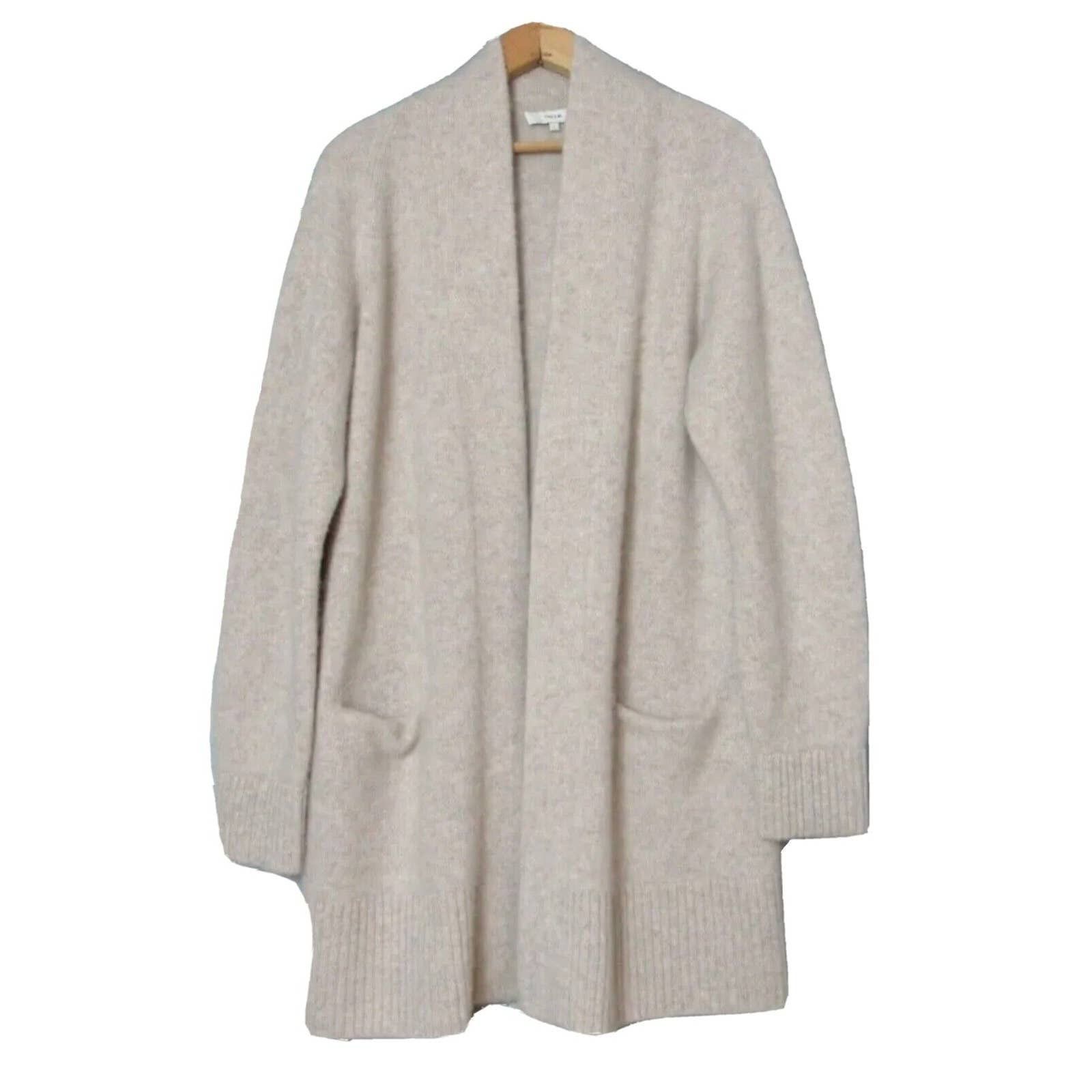 Vince $525 Boiled 100% Cashmere Raglan Cardigan in Marble XS