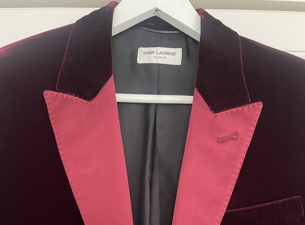 Hedi Slimane × Saint Laurent Paris Saint Laurent Paris HEDI SLIMANE Velvet Tuxedo Size 48R - 5 Thumbnail