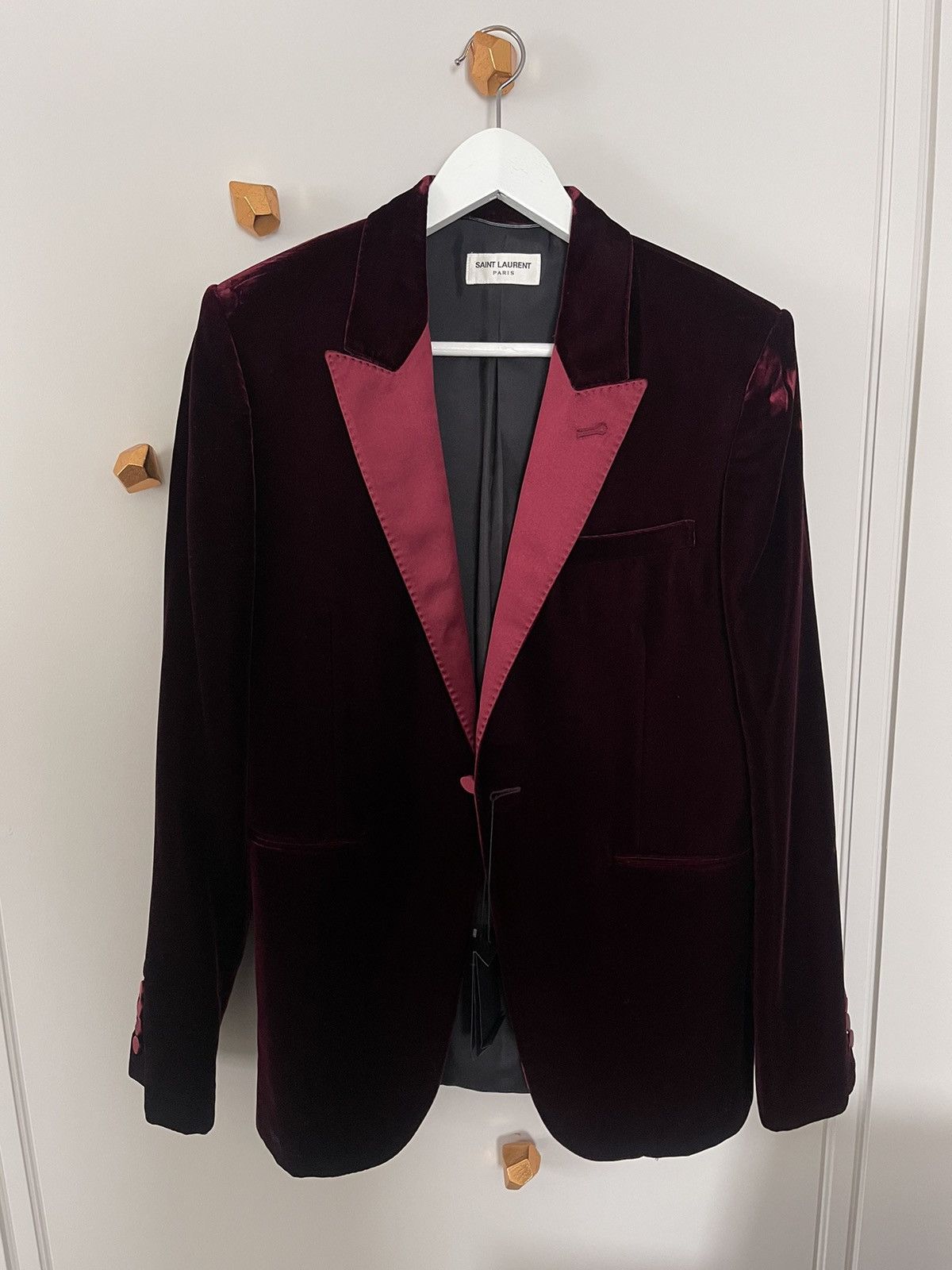 Hedi Slimane × Saint Laurent Paris Saint Laurent Paris HEDI SLIMANE Velvet Tuxedo Size 48R - 6 Thumbnail