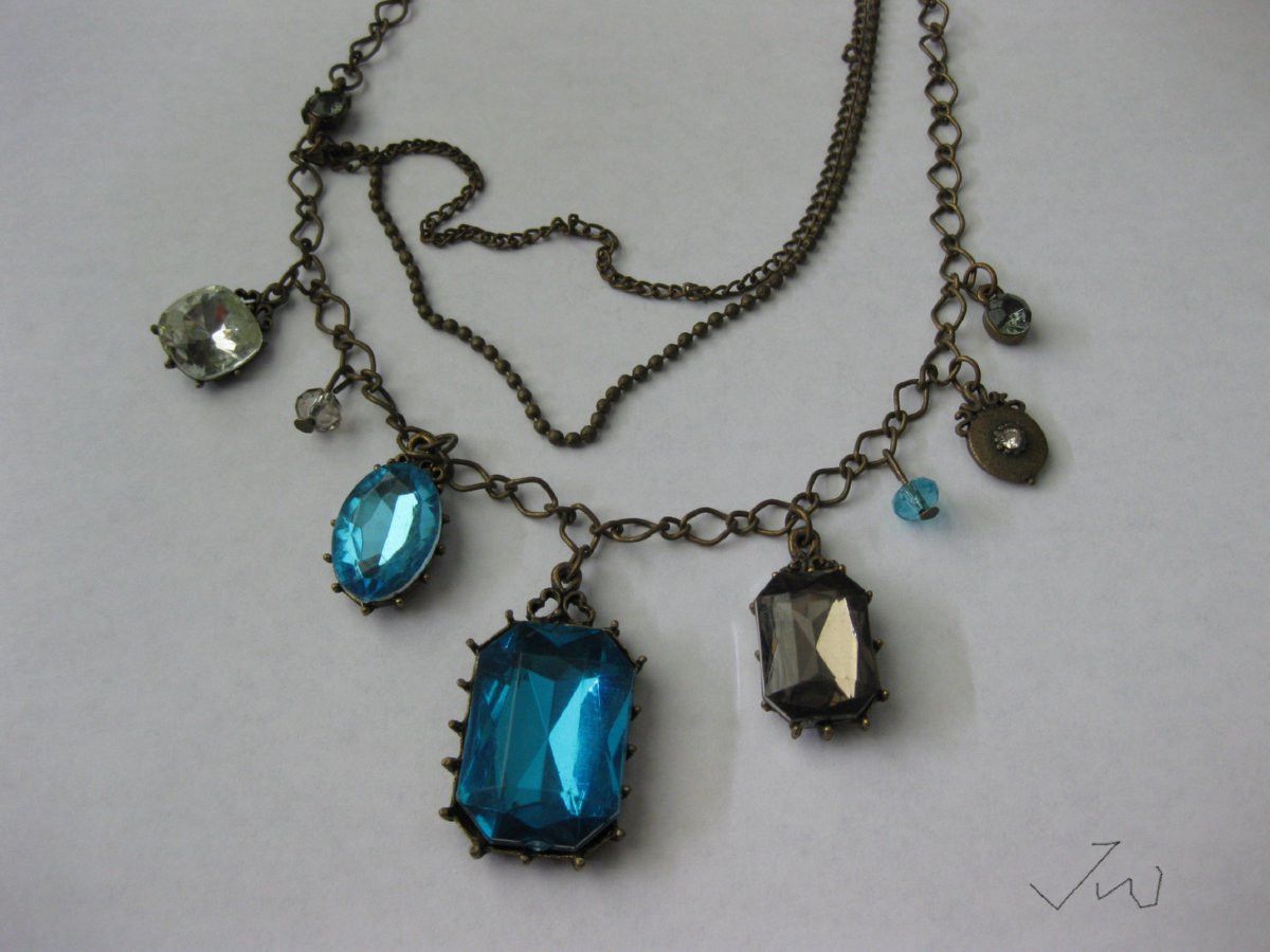 Jewelry 7 CZs Bronze Pendant Chain Necklace Size ONE SIZE - 2 Thumbnail