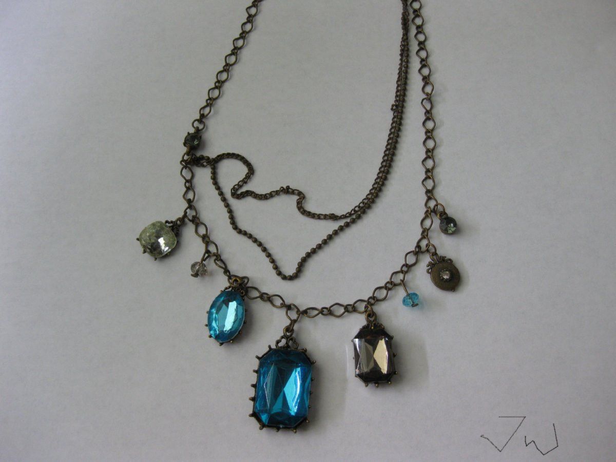 Jewelry 7 CZs Bronze Pendant Chain Necklace Size ONE SIZE - 1 Thumbnail