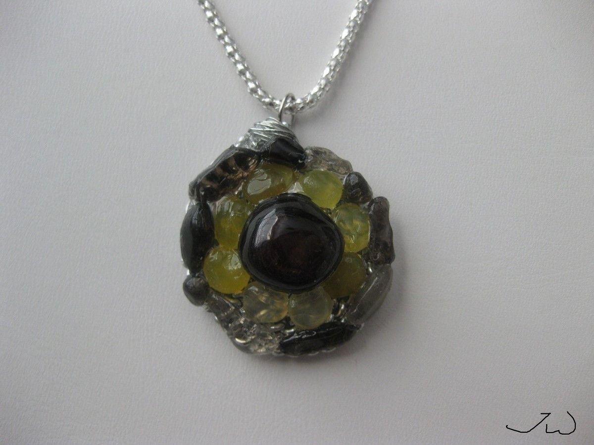 Handmade Mix Agate Stones Round Necklace Size ONE SIZE - 3 Thumbnail