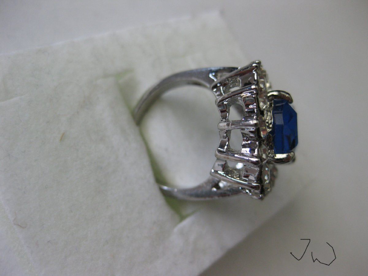 Handmade Blue CZ Ring - Size 9 Size ONE SIZE - 2 Thumbnail