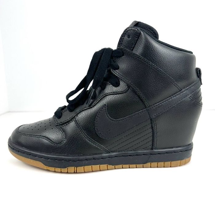 nike dunk sky high black wedge sneakers