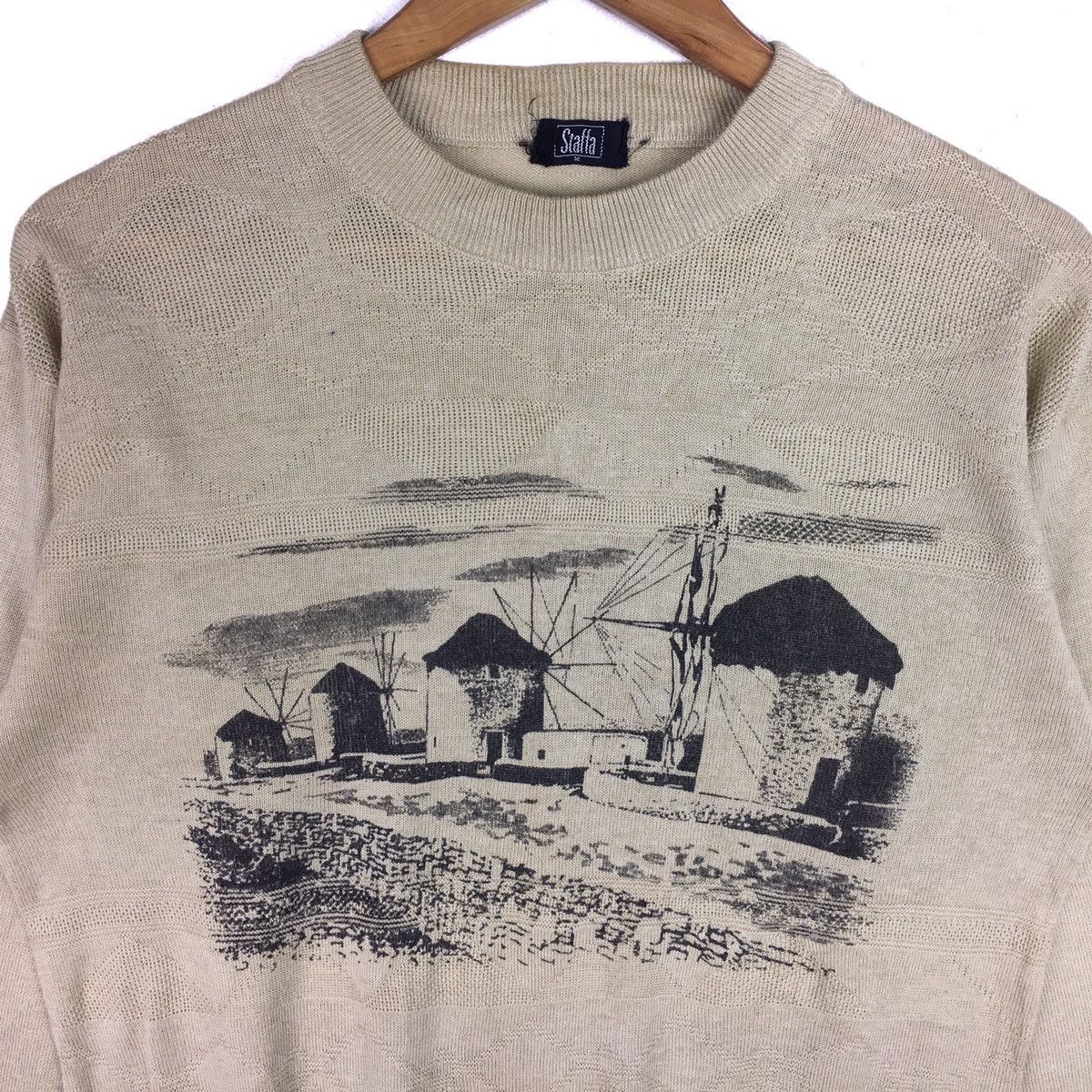 Vintage Vintage STAFFA Knitwear Nice Design Wind Turbine Farm Logo Size US M / EU 48-50 / 2 - 2 Thumbnail