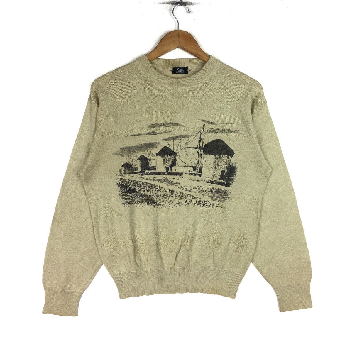 Vintage Vintage STAFFA Knitwear Nice Design Wind Turbine Farm Logo Size US M / EU 48-50 / 2 - 1 Thumbnail
