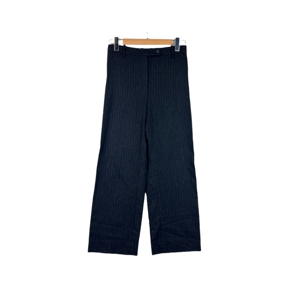 image of Vintage YVES Saint Laurent Wool Pants Trouser Stripes in Black/Grey, Women's (Size 29)